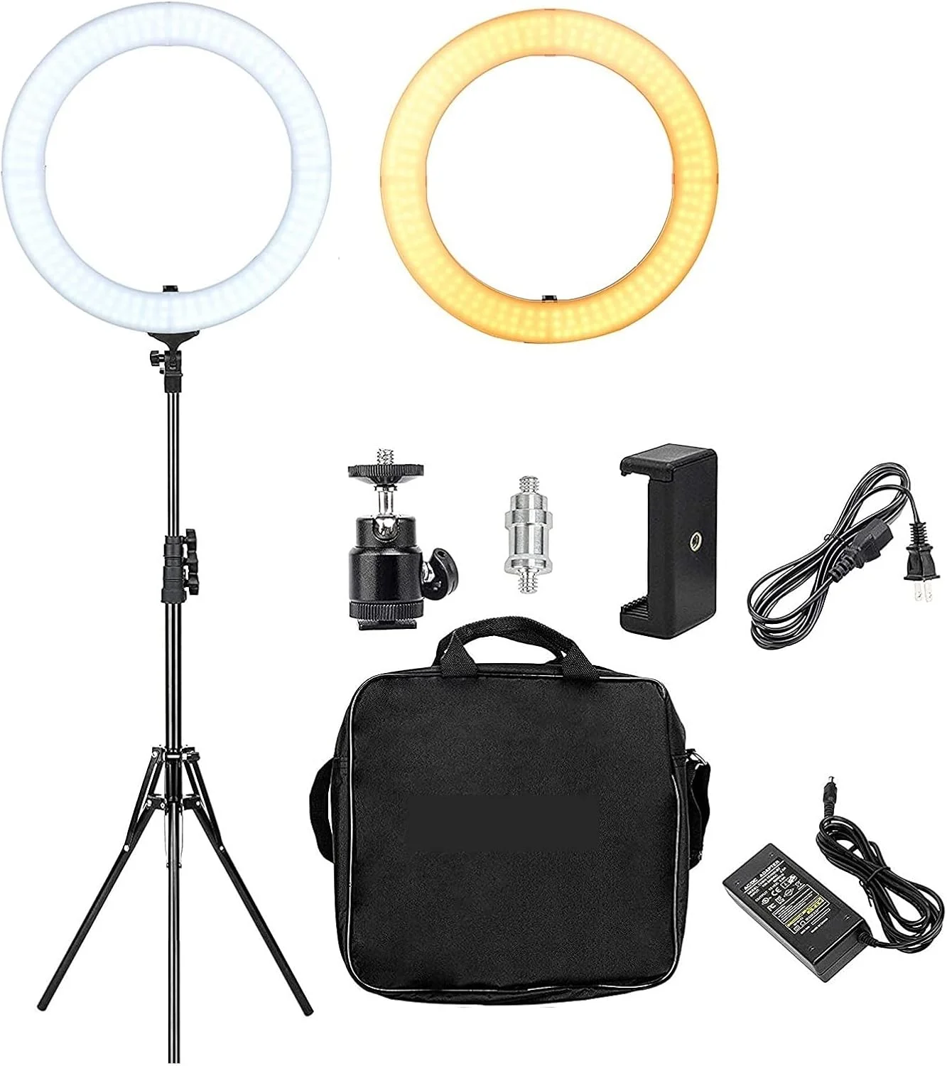 نور حلقه ای LED فورلو 18 اینچی با قابلیت تنظیم نور، مناسب برای استودیو عکاسی، نور ویدئویی 3200-5600K برای تلفن، آرایش، پرتره زنده