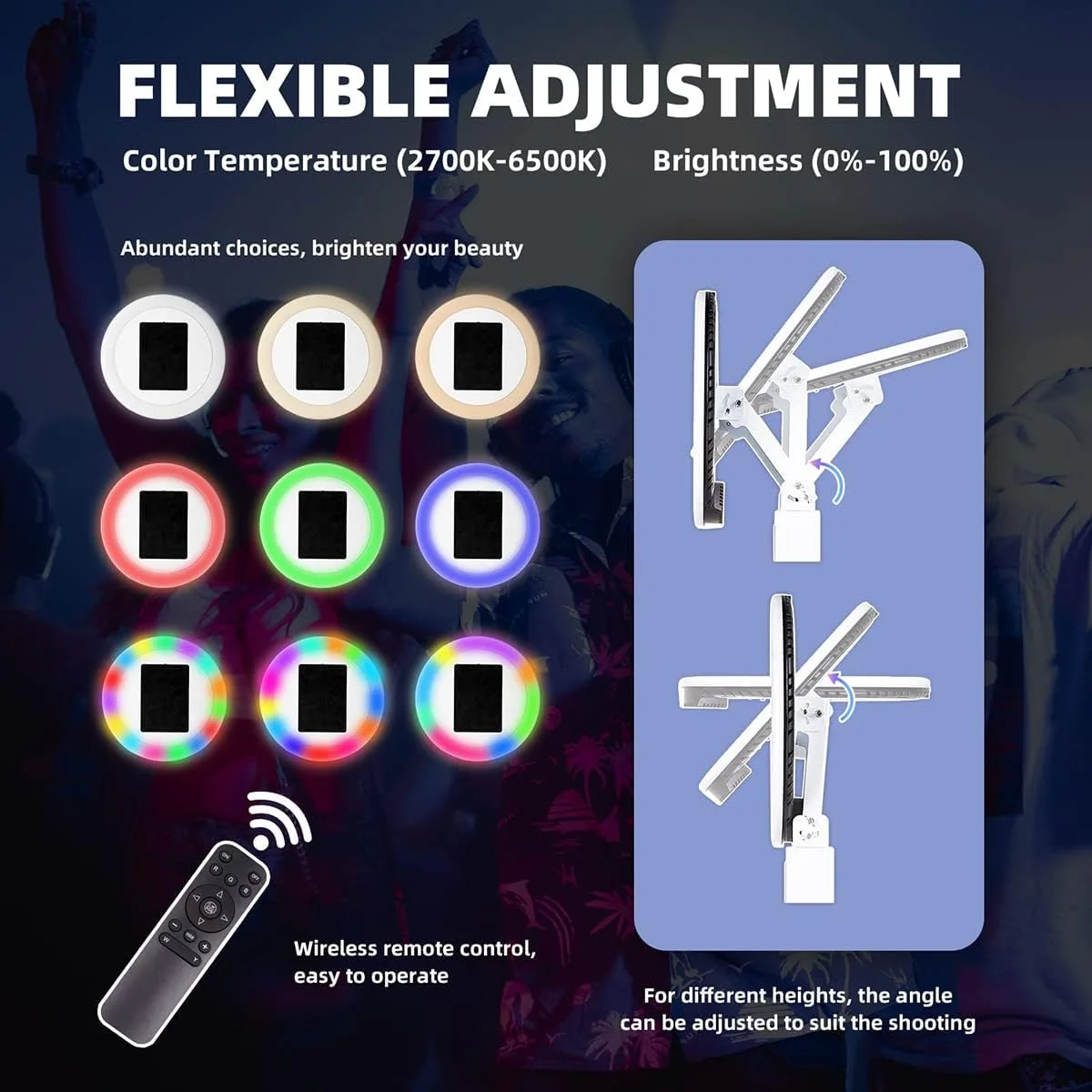 استند آیپد فلزی ZAIED مناسب آیپد پرو 10.2، 11 و 12.9 اینچ، دستگاه سلفی با صفحه نمایش LCD و کنترل از طریق اپلیکیشن، دارای حلقه نور RGB LED و کیف حمل مناسب مهمانی، عروسی و نمایشگاه (سایز: 11 اینچ)
