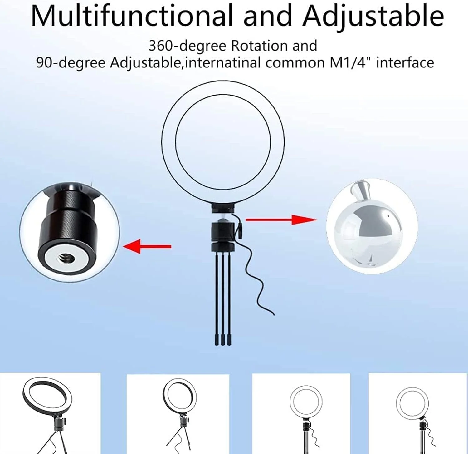 ست ۳ تکه نور حلقه ای رومیزی استودیوی عکس DUBKART، نبولای توپی کوچک و پایه برای سلفی های زیبا و عکاسی سافت باکس ست ۳ تکه نور حلقه ای رومیزی استودیوی عکس DUBKART، نبولای توپی کوچک و پایه برای سلفی های زیبا و عکاسی سافت باکس