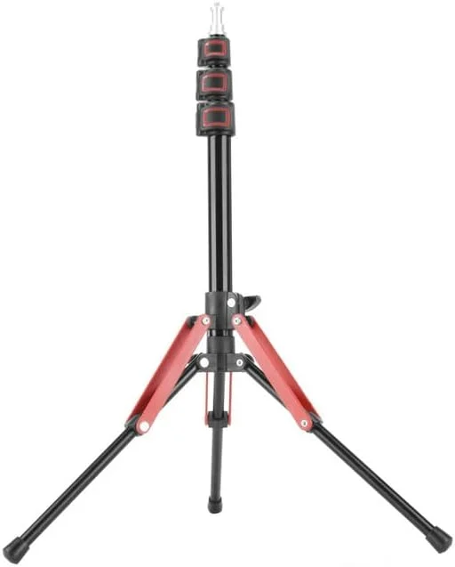 AECAM - سه پایه نور عکس 1.89 متری LDE، پایه نگهدارنده قابل حمل برای عکاسی، نور سلفی حلقه ای، لوازم جانبی جهانی (قرمز)