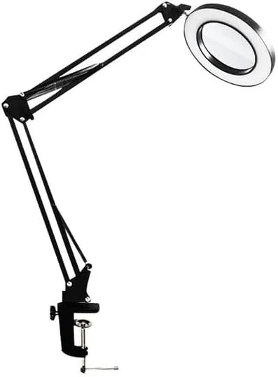 AECAM - نور حلقه ای LED قابل تنظیم برای سلفی، چراغ حلقه ای دوربین، چراغ مطالعه ذره بینی با گیره برای آرایش، ویدیو، پخش زنده و مطالعه (مشکی) AECAM - نور حلقه ای LED قابل تنظیم برای سلفی، چراغ حلقه ای دوربین، چراغ مطالعه ذره بینی با گیره برای آرایش، ویدیو، پخش زنده و مطالعه (مشکی)