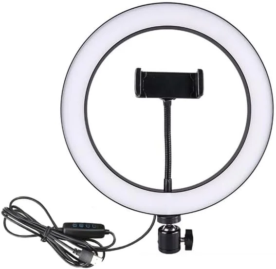 AECAM - چراغ های فلش حلقه ای LED جدید با نگهدارنده برای گوشی های آیفون، شیائومی، هواوی، سامسونگ، لامپ فلش LED با سر توپی برای وبلاگ نویسان (فقط لامپ LED 26 سانتی متری) AECAM - چراغ های فلش حلقه ای LED جدید با نگهدارنده برای گوشی های آیفون، شیائومی، هواوی، سامسونگ، لامپ فلش LED با سر توپی برای وبلاگ نویسان (فقط لامپ LED 26 سانتی متری)
