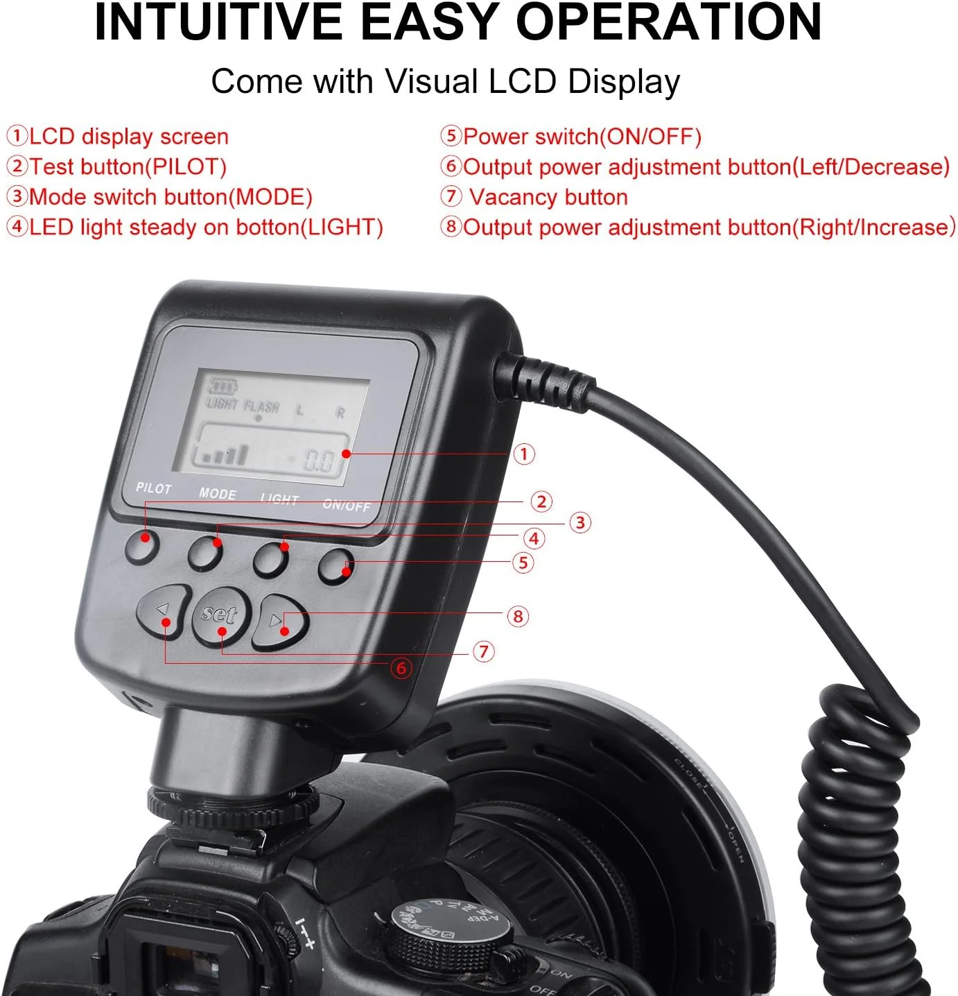 AECAM - فلاش حلقه ای ماکرو LED 48 با 8 حلقه آداپتور برای دوربین های NIKONs Canons Pentaxs Olympuss Panasonics DSLR AECAM - فلاش حلقه ای ماکرو LED 48 با 8 حلقه آداپتور برای دوربین های NIKONs Canons Pentaxs Olympuss Panasonics DSLR