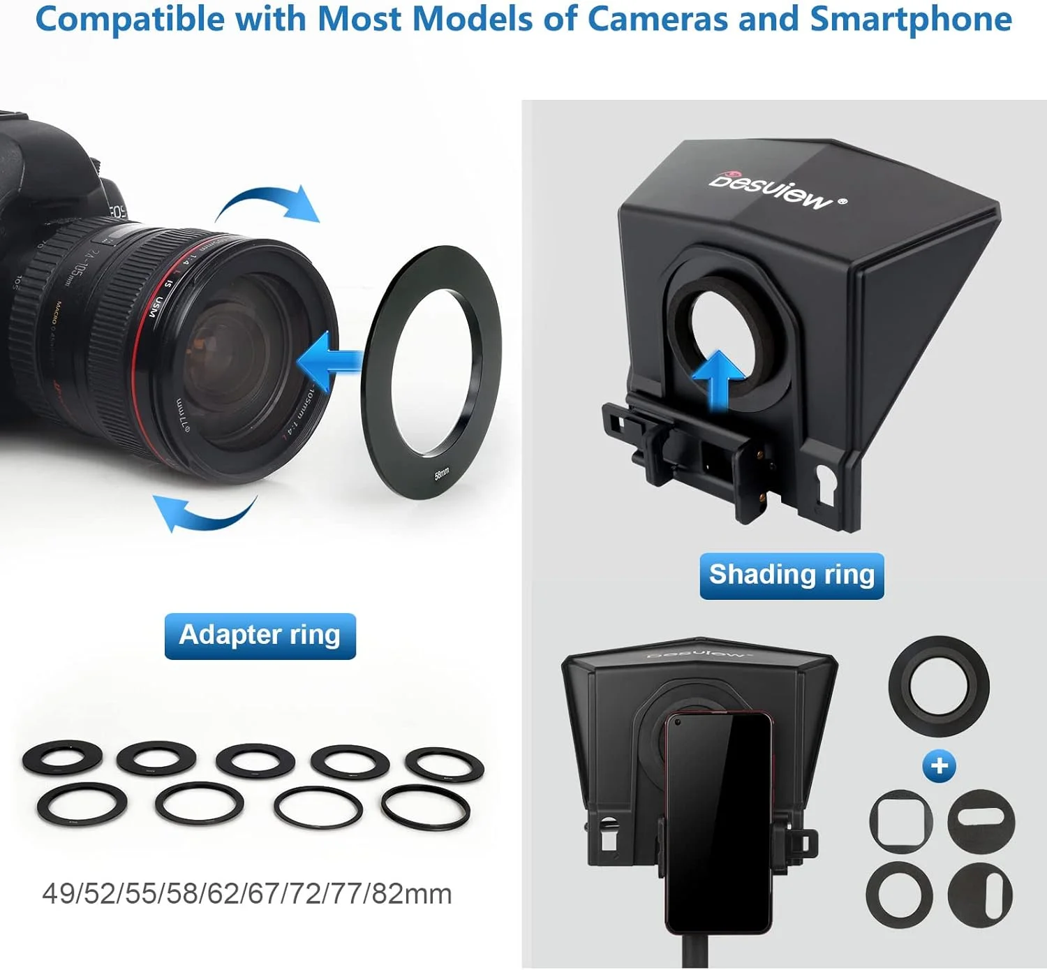 تله پرومتر شیشه ای 8 اینچی HD مدل DF DIGITALFOTO Desview T2 با کنترل از راه دور، سازگار با تلفن هوشمند/تبلت/دوربین DSLR برای آموزش آنلاین، پخش زنده، ضبط ویدیو