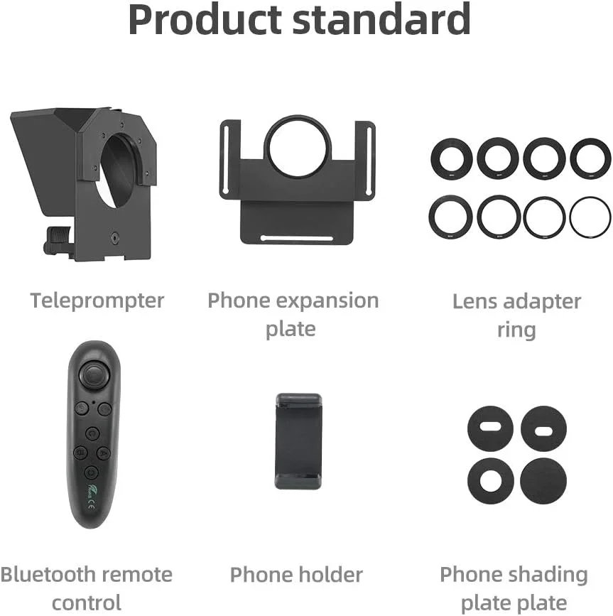 کیت تله پرومتر AMBITFUL PRONSTOOR، تله پرومتر قابل حمل تلفن همراه، ابزار ضبط ویدئو با کنترل از راه دور برای تلفن و ضبط DSLR (فقط تله پرومتر مینی)
