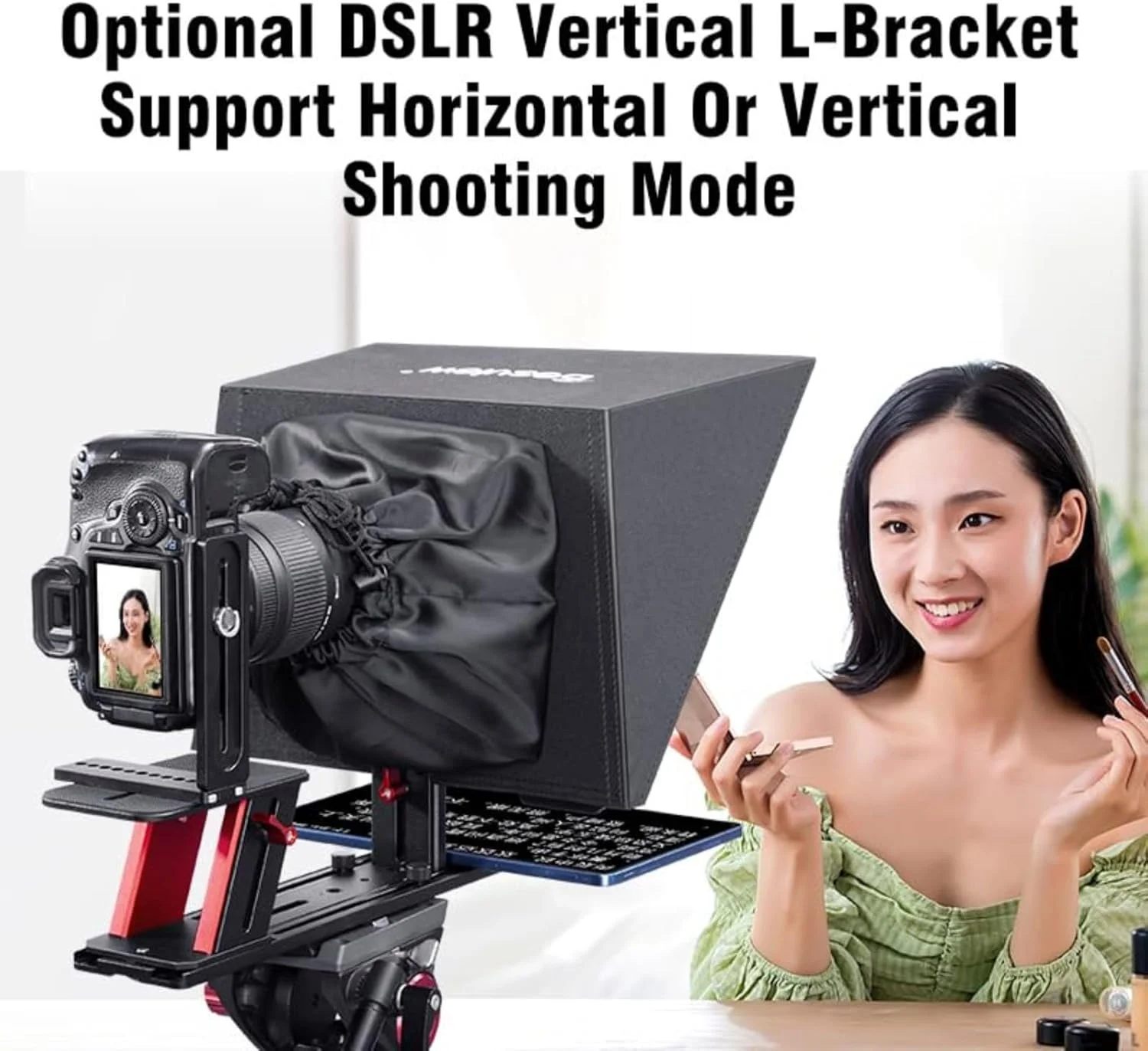 تله پرومتر 15 اینچی تمام فلزی DF DIGITALFOTO Destview TP150 - تله پرومتر حرفه ای با قابلیت تنظیم ارتفاع برای دوربین های DSLR/فیلمبرداری/وب کم با زاویه دید عریض