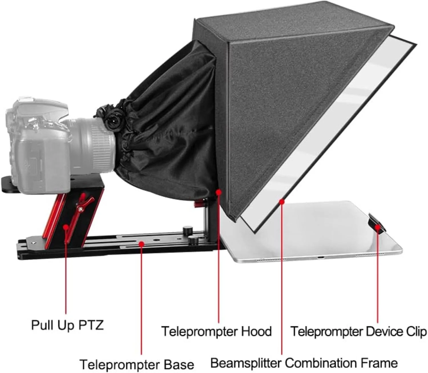 تله پرومتر 15 اینچی تمام فلزی DF DIGITALFOTO Destview TP150 - تله پرومتر حرفه ای با قابلیت تنظیم ارتفاع برای دوربین های DSLR/فیلمبرداری/وب کم با زاویه دید عریض
