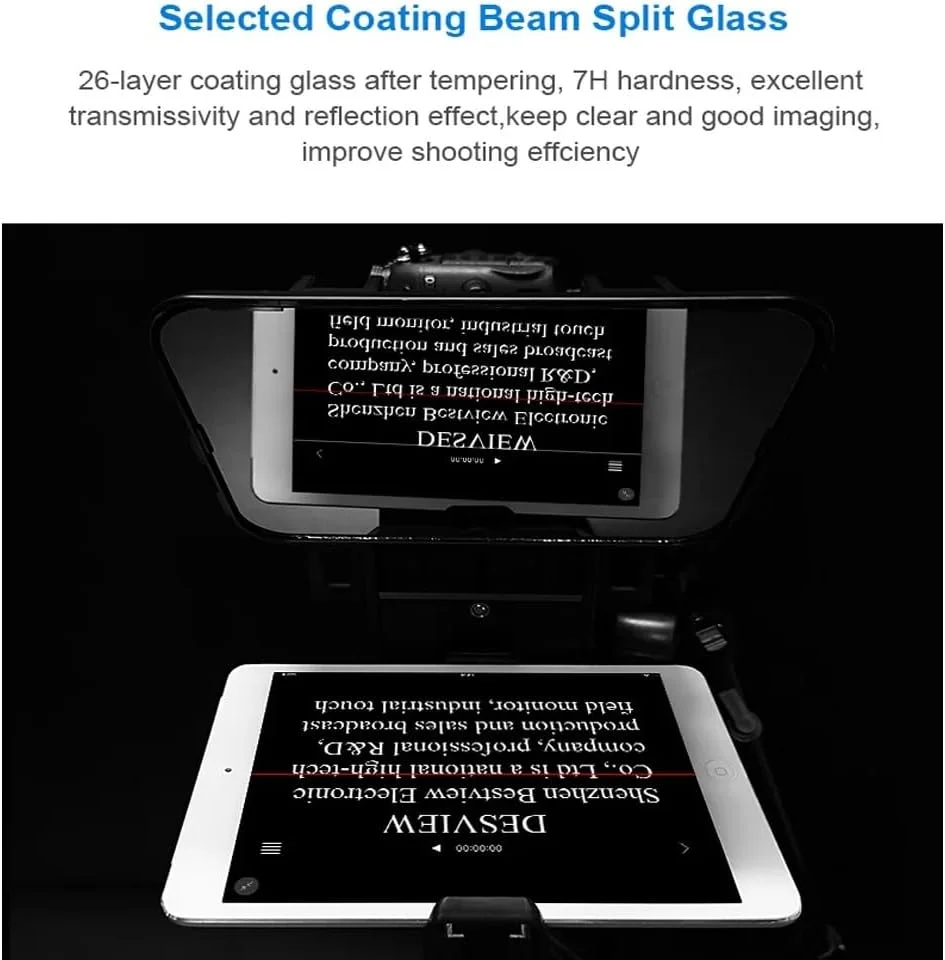 تله پرومتر قابل حمل Desview T3 برای تلفن هوشمند، تبلت و دوربین DSLR – صفحه نمایش 11 اینچی، ریموت بلوتوث، حلقه های لنز 49-82 میلی متری، دو پایه کفشک سرد – برای یوتیوب، TikTok و پخش زنده