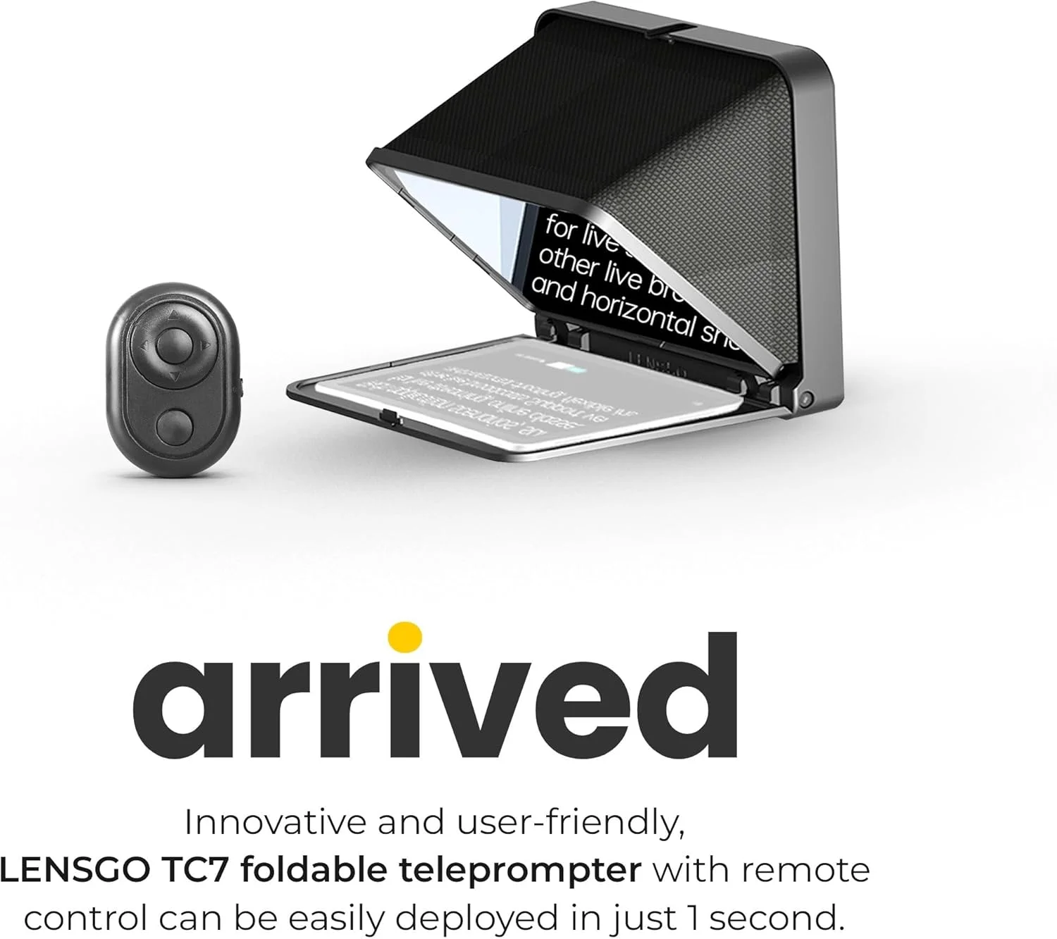 تله پرومتر 8 اینچی LENSGO TC7 برای آیپد، تبلت، تلفن هوشمند، دوربین DSLR به همراه کنترل از راه دور، سازگار با برنامه های iOS و Android برای آموزش آنلاین، ولاگ، پخش زنده (TC7)