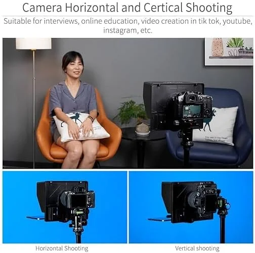 تله پرومپتر قابل حمل 10 اینچی TP10، صفحه نمایش 25.4 سانتی متری، طراحی تاشو برای تلفن هوشمند/تبلت/دوربین DSLR، پخش زنده (بازسازی شده) تله پرومپتر قابل حمل 10 اینچی TP10، صفحه نمایش 25.4 سانتی متری، طراحی تاشو برای تلفن هوشمند/تبلت/دوربین DSLR، پخش زنده (بازسازی شده)