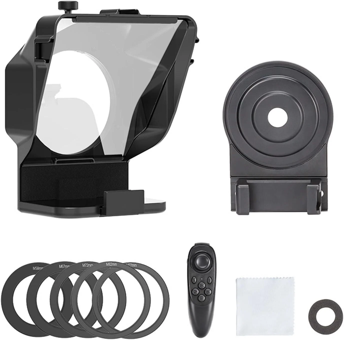 جعبه نور عکاسی ERTUUYD، تله پرامپتر کوچک قابل حمل برای تلفن هوشمند/دوربین DSLR، ضبط ویدیو، پخش زنده، مصاحبه، کنترل از راه دور (نوع جهانی)