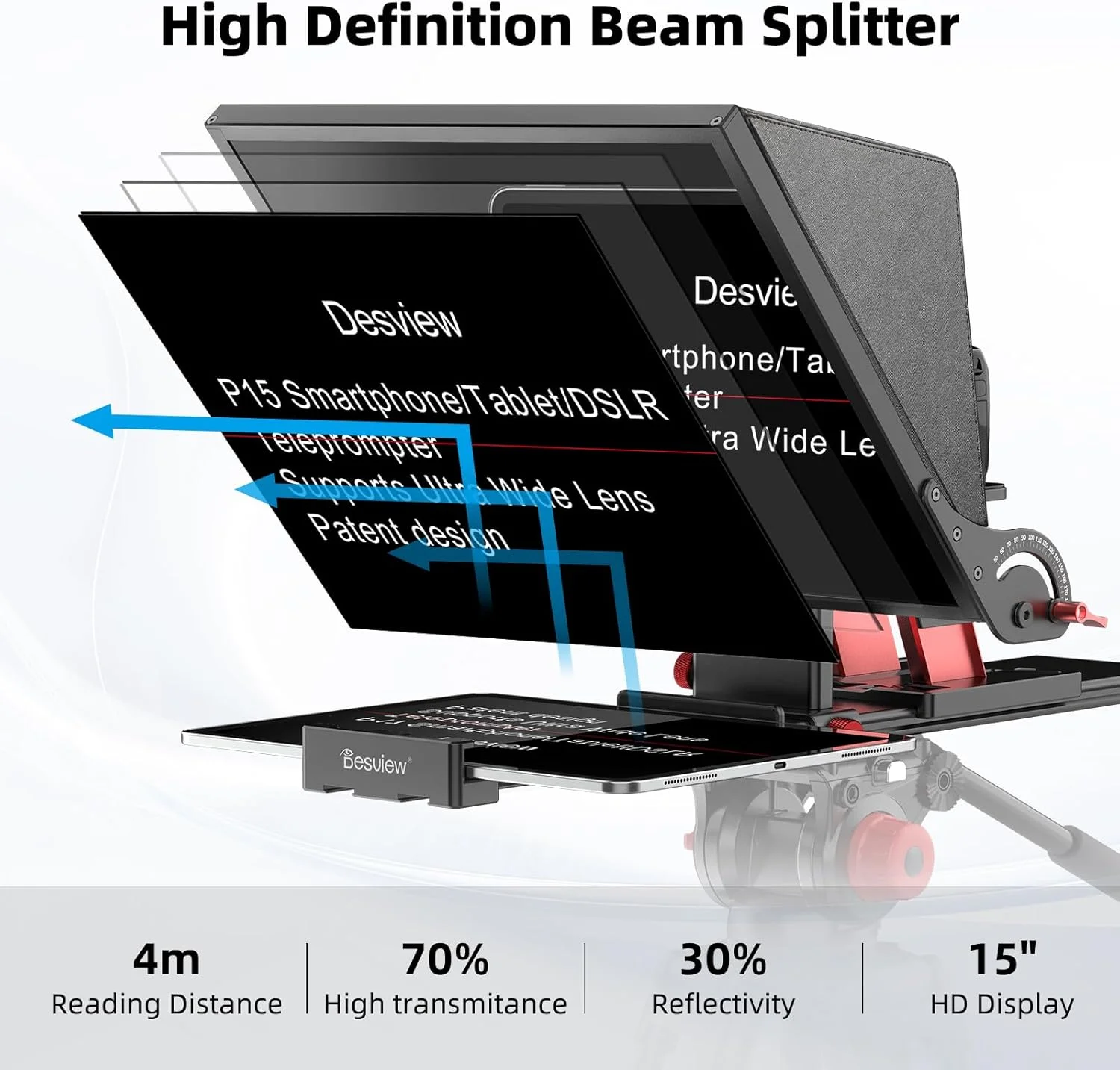 تله پرومتر Desview P15، تله پرومتر 15 اینچی آلیاژ آلومینیومی قابل ارتقا، شیشه نمایشگر با کیفیت بالا، سازگار با تبلت آیپد، تلفن، دوربین DSLR، بدون نیاز به مونتاژ، دارای کیف حمل، عالی برای ساخت ویدیو تله پرومتر Desview P15، تله پرومتر 15 اینچی آلیاژ آلومینیومی قابل ارتقا، شیشه نمایشگر با کیفیت بالا، سازگار با تبلت آیپد، تلفن، دوربین DSLR، بدون نیاز به مونتاژ، دارای کیف حمل، عالی برای ساخت ویدیو
