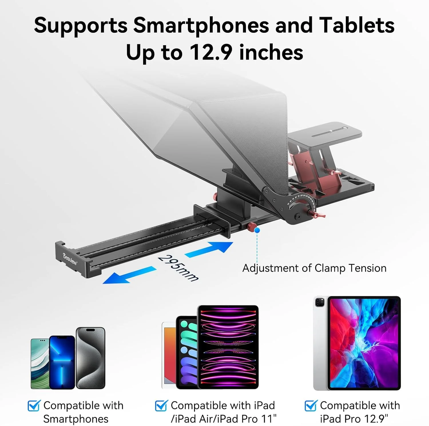 تله پرومتر 17 اینچی Desview P17، تله پرومتر قابل حمل آلیاژ آلومینیوم، شیشه نمایشگر با کیفیت بالا، سازگار با آیپد، تبلت، تلفن، دوربین DSLR، بدون نیاز به مونتاژ، دارای کیف حمل، مناسب برای ساخت ویدیو تله پرومتر 17 اینچی Desview P17، تله پرومتر قابل حمل آلیاژ آلومینیوم، شیشه نمایشگر با کیفیت بالا، سازگار با آیپد، تبلت، تلفن، دوربین DSLR، بدون نیاز به مونتاژ، دارای کیف حمل، مناسب برای ساخت ویدیو
