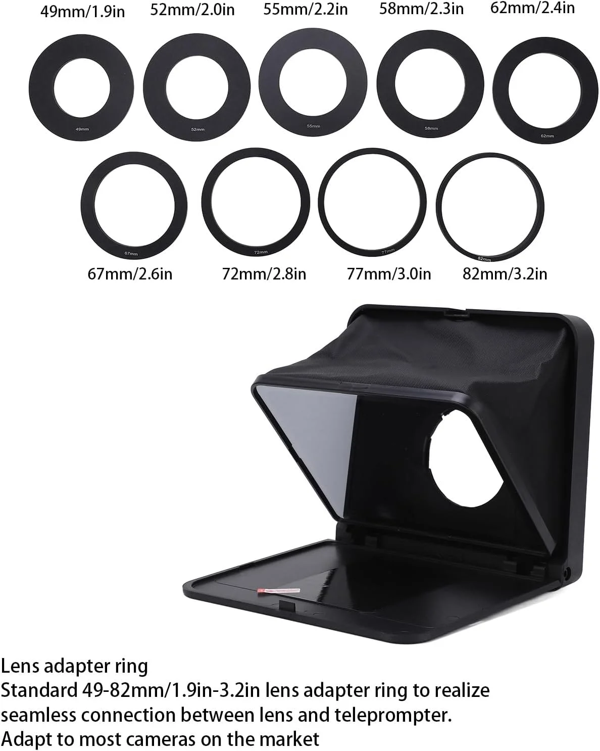 تله پرومپتر قابل حمل Keenso برای تلفن هوشمند، تبلت، دوربین SLR، تله پرومپتر تاشو TC7 با کنترل از راه دور، جنس پلاستیک مشکی تله پرومپتر قابل حمل Keenso برای تلفن هوشمند، تبلت، دوربین SLR، تله پرومپتر تاشو TC7 با کنترل از راه دور، جنس پلاستیک مشکی