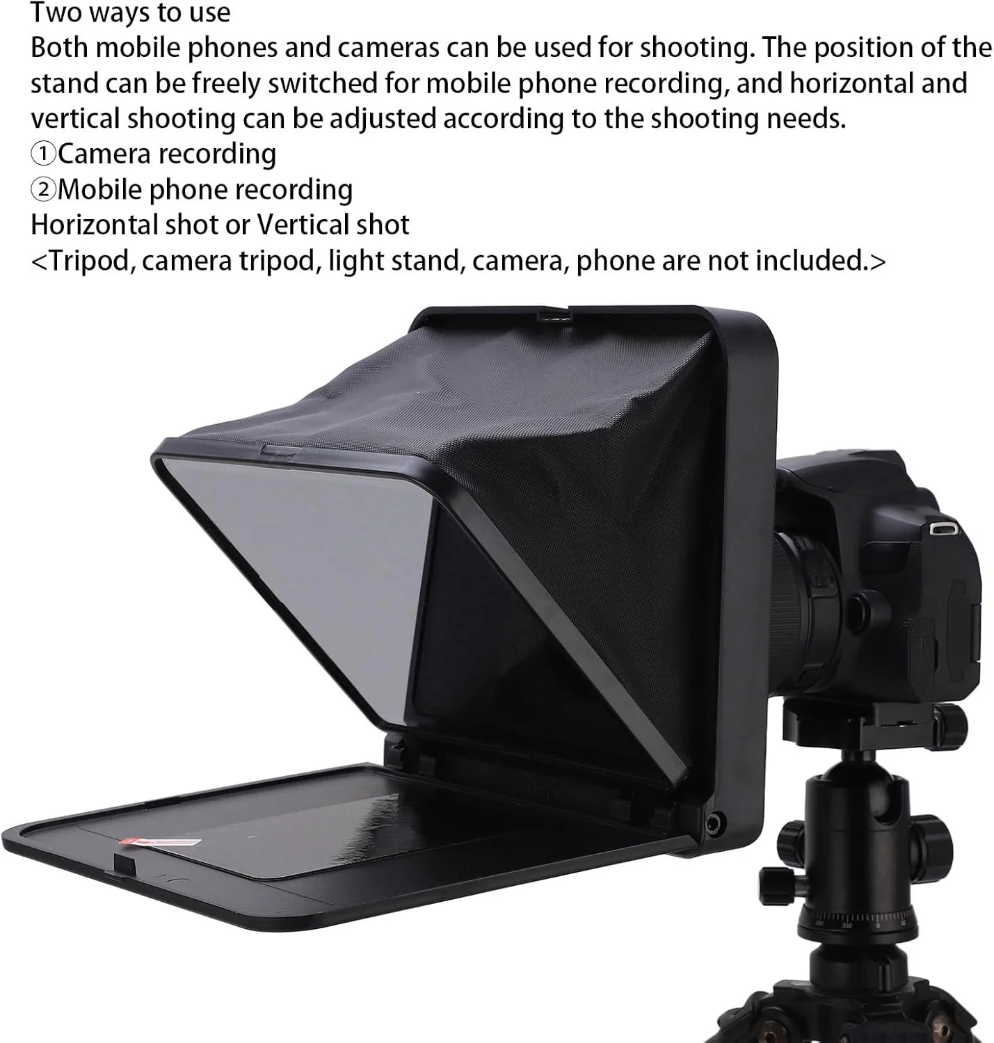 تله پرومپتر قابل حمل Keenso برای تلفن هوشمند، تبلت، دوربین SLR، تله پرومپتر تاشو TC7 با کنترل از راه دور، جنس پلاستیک مشکی تله پرومپتر قابل حمل Keenso برای تلفن هوشمند، تبلت، دوربین SLR، تله پرومپتر تاشو TC7 با کنترل از راه دور، جنس پلاستیک مشکی