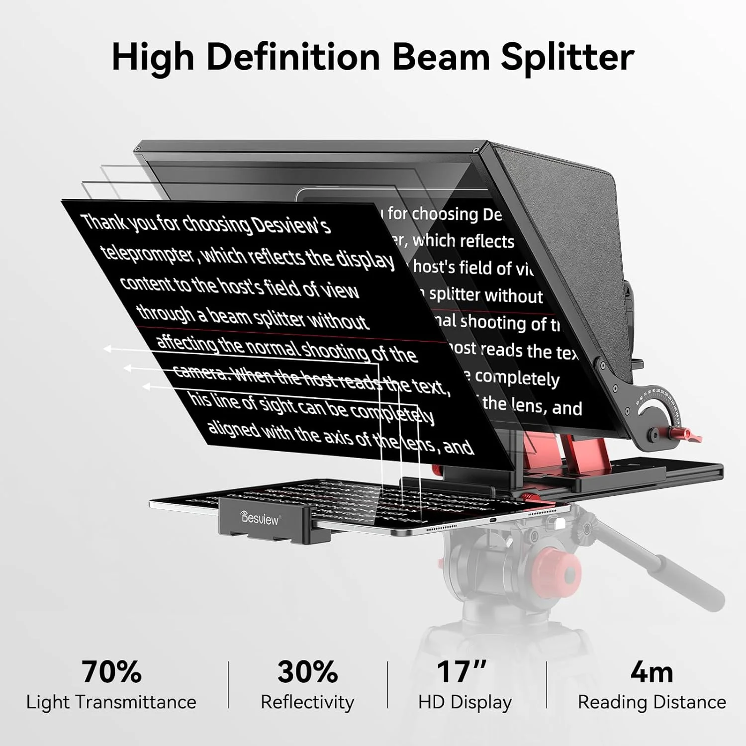 تله پرومتر آلومینیومی Desview P17 با کیف حمل - سازگار با دوربین های DSLR، دوربین های فیلمبرداری، تلفن های هوشمند و تبلت ها برای ضبط ویدیو تله پرومتر آلومینیومی Desview P17 با کیف حمل - سازگار با دوربین های DSLR، دوربین های فیلمبرداری، تلفن های هوشمند و تبلت ها برای ضبط ویدیو
