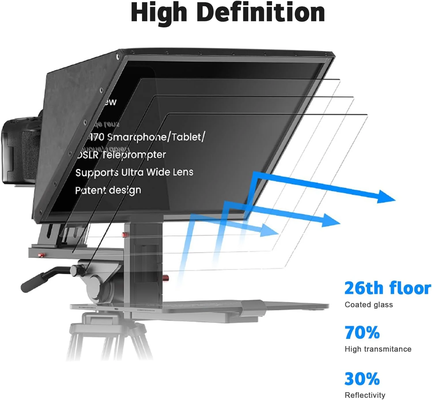 تله پرومتر 17 اینچی Desview TP170، آلیاژ آلومینیومی با شیشه نمایشگر با کیفیت بالا، تله پرومتر قابل تنظیم با کنترل از راه دور و برنامه تلفن همراه برای آیپد/DSLR/دوربین فیلمبرداری با لنز دوربین عریض برای فیلمبرداری تله پرومتر 17 اینچی Desview TP170، آلیاژ آلومینیومی با شیشه نمایشگر با کیفیت بالا، تله پرومتر قابل تنظیم با کنترل از راه دور و برنامه تلفن همراه برای آیپد/DSLR/دوربین فیلمبرداری با لنز دوربین عریض برای فیلمبرداری