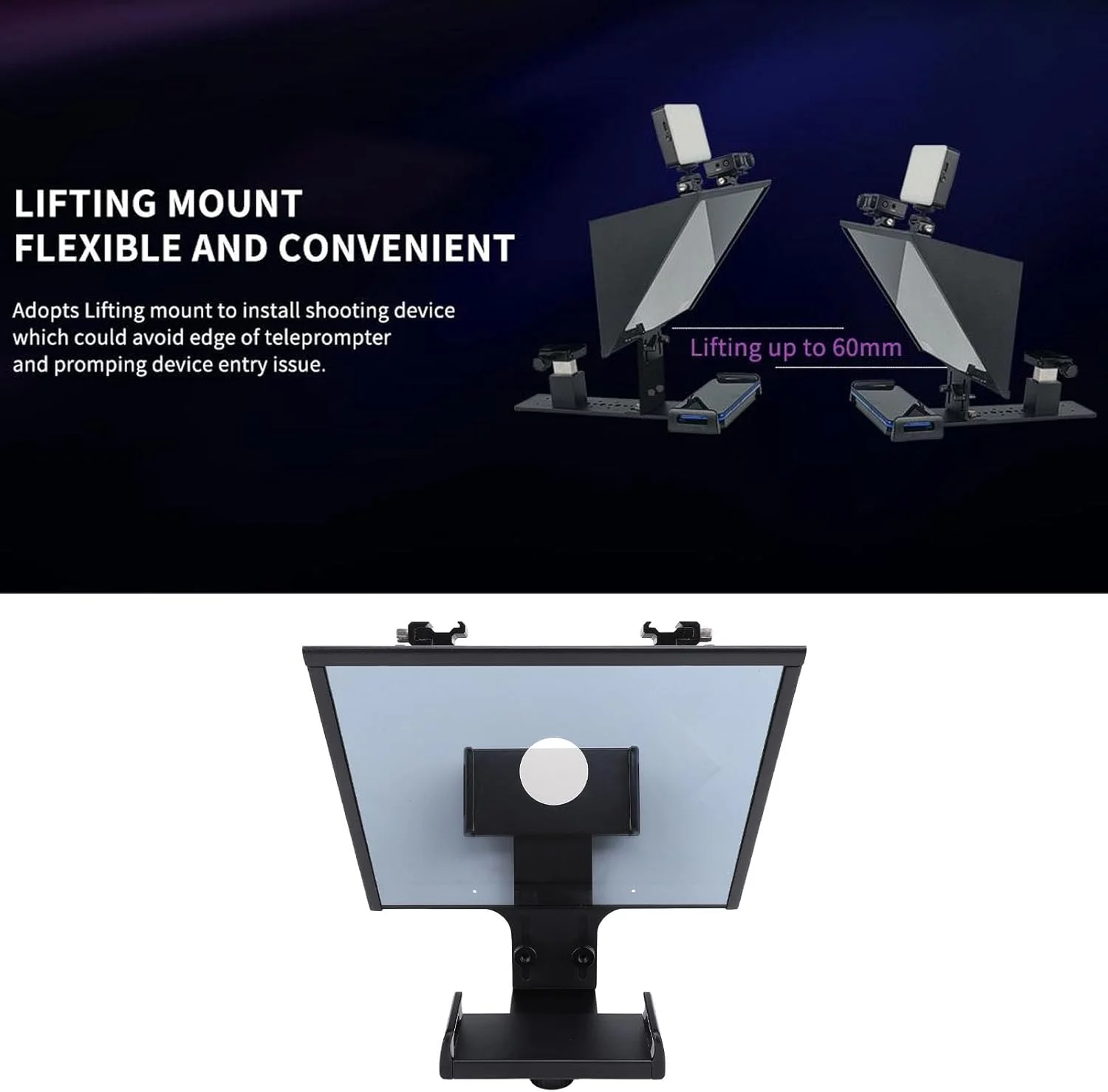 تله پرامپتر TP13A 14 اینچی، تله پرامپتر زاویه باز قابل تنظیم، کنترل از راه دور برنامه BT، دو پایه کفشک سرد، تله پرامپتر سه پایه کوچک برای پخش زنده DSLR و تلفن هوشمند تله پرامپتر TP13A 14 اینچی، تله پرامپتر زاویه باز قابل تنظیم، کنترل از راه دور برنامه BT، دو پایه کفشک سرد، تله پرامپتر سه پایه کوچک برای پخش زنده DSLR و تلفن هوشمند