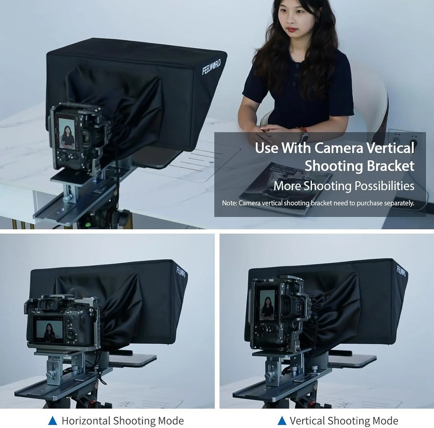 تله پرامپتر تاشو 16 اینچی Fawoonu TP16 برای دوربین DSLR، تبلت، تلفن هوشمند با کنترل از راه دور و کیف حمل برای پخش زنده ویدئو، مصاحبه، ارائه، سخنرانی تله پرامپتر تاشو 16 اینچی Fawoonu TP16 برای دوربین DSLR، تبلت، تلفن هوشمند با کنترل از راه دور و کیف حمل برای پخش زنده ویدئو، مصاحبه، ارائه، سخنرانی