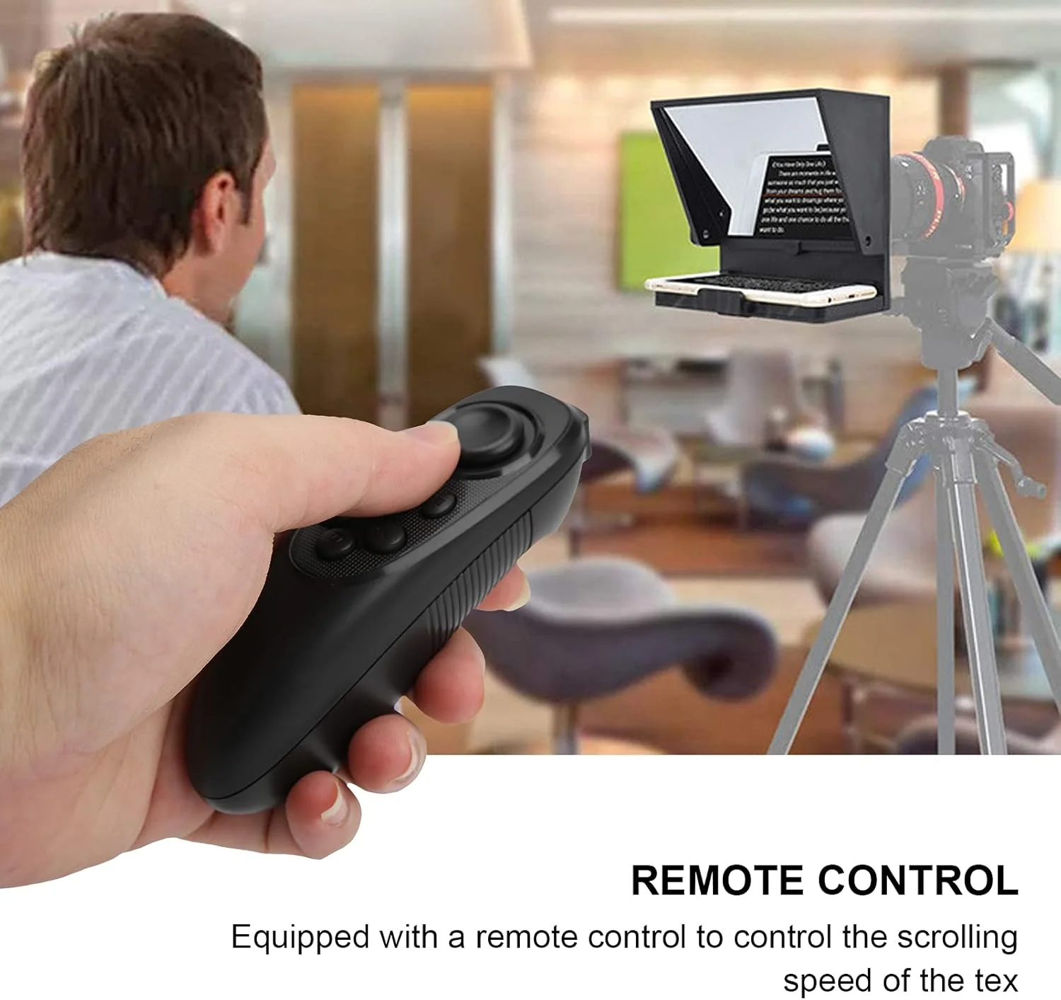 تله پرامپتر، تله پرامپتر ضبط ویدیو با کنترل از راه دور، تله پرامپتر تلفن همراه قابل حمل برای تلفن/دوربین/تبلت