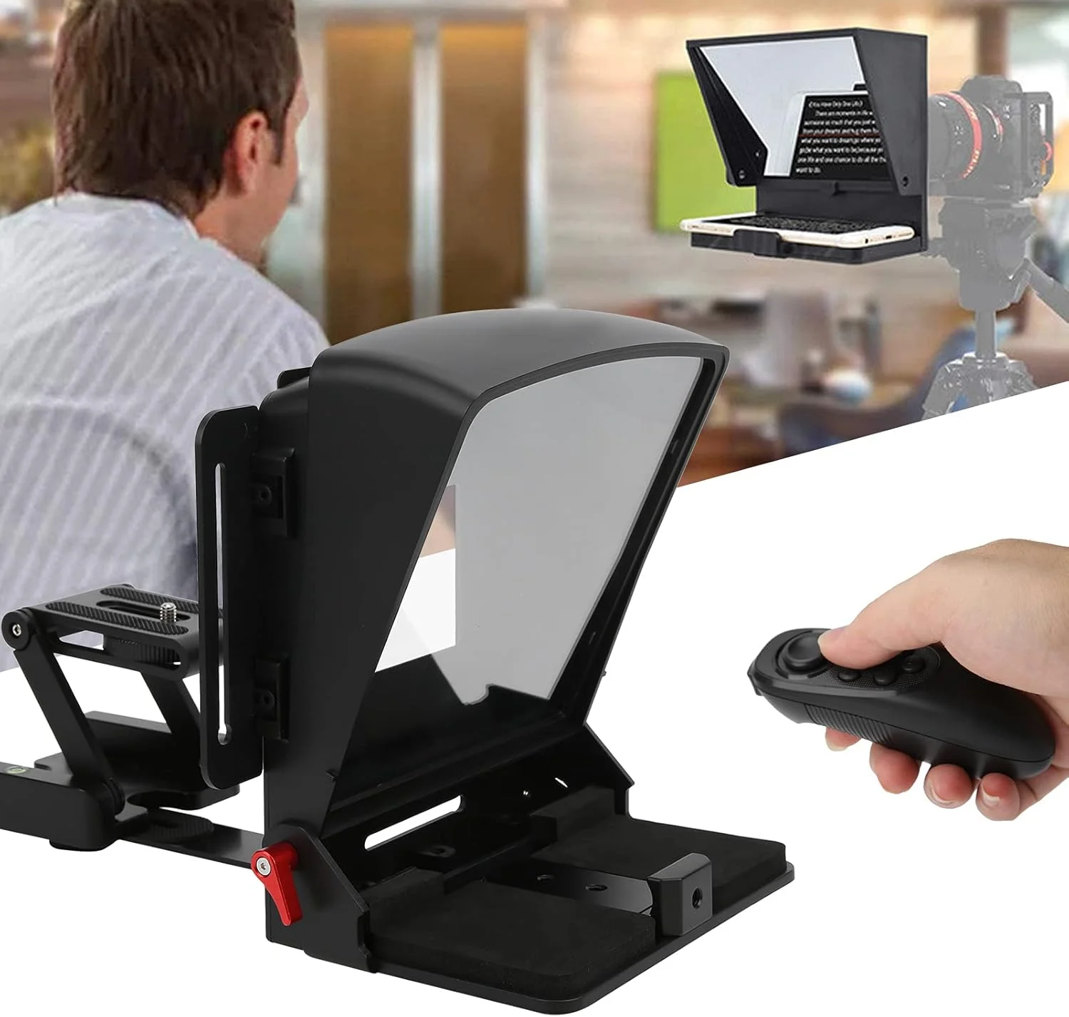 تله پرامپتر، تله پرامپتر ضبط ویدیو با کنترل از راه دور، تله پرامپتر تلفن همراه قابل حمل برای تلفن/دوربین/تبلت