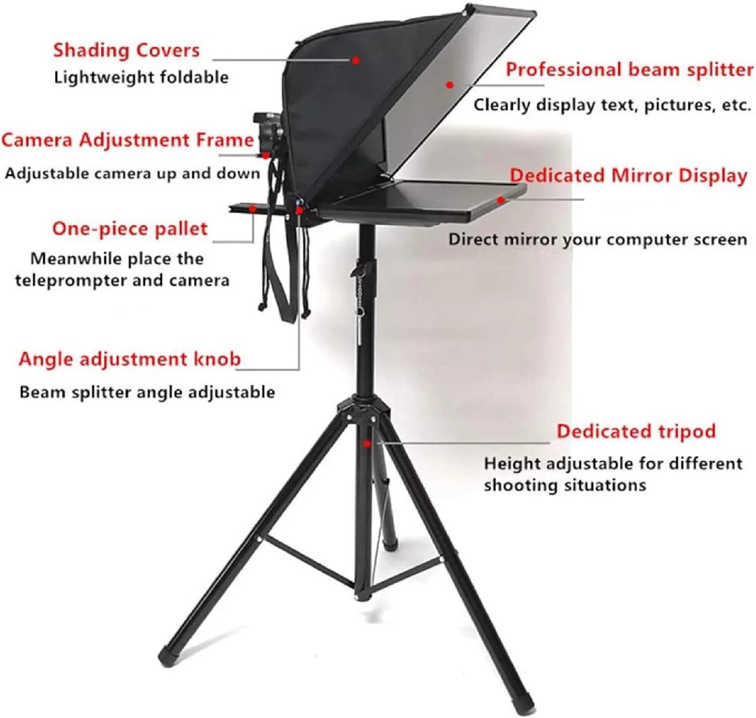 کیت تله پرومتر 22 اینچی، تله پرومتر حرفه ای تبلت ویدئویی با شیشه Beamsplitter و کیف حمل آلومینیومی برای استودیو TIK Tok، ویدیوهای کوتاه زنده، سخنرانی کیت تله پرومتر 22 اینچی، تله پرومتر حرفه ای تبلت ویدئویی با شیشه Beamsplitter و کیف حمل آلومینیومی برای استودیو TIK Tok، ویدیوهای کوتاه زنده، سخنرانی