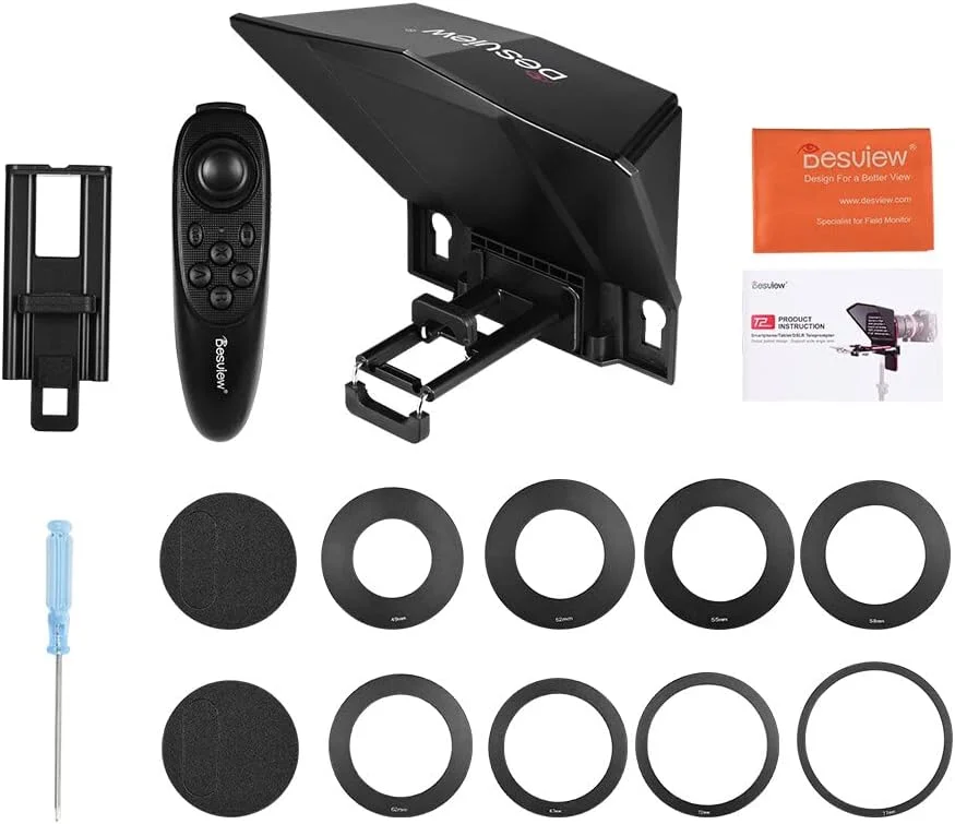 تله پرومتر T2 برای گوشی هوشمند، تبلت و دوربین DSLR به همراه کنترل از راه دور، حلقه های آداپتور لنز، پارچه تمیز کننده و پشتیبانی از لنزهای واید انگل برای سخنرانی روی استیج، پخش زنده و ویدئو بلاگ آنلاین تله پرومتر T2 برای گوشی هوشمند، تبلت و دوربین DSLR به همراه کنترل از راه دور، حلقه های آداپتور لنز، پارچه تمیز کننده و پشتیبانی از لنزهای واید انگل برای سخنرانی روی استیج، پخش زنده و ویدئو بلاگ آنلاین