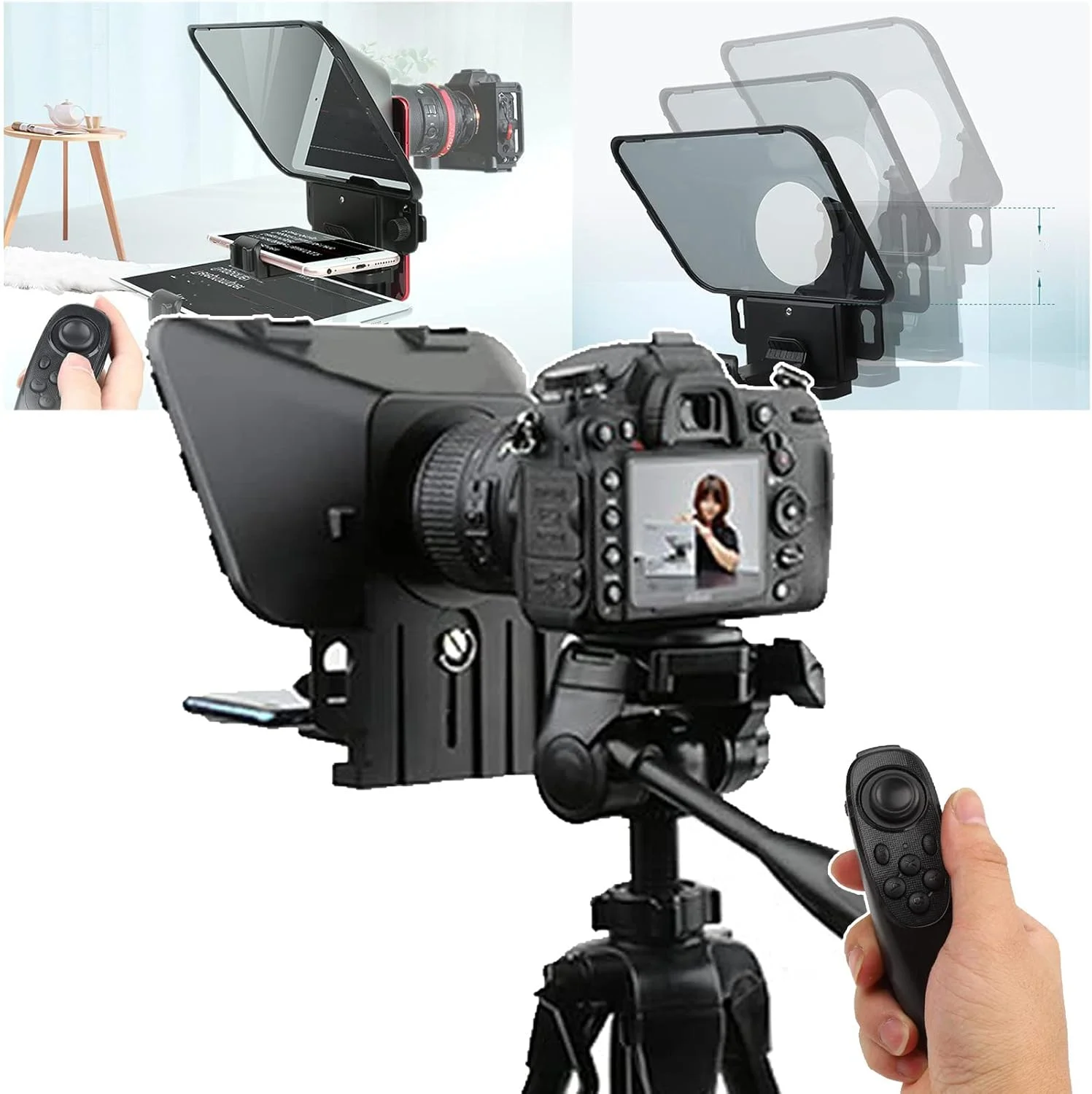 تله پرامپتر موبایل XINGma، طراحی پایه تلسکوپی، تله پرامپتر سبک وزن با کیفیت بالا برای پخش زنده و ضبط ویدیو