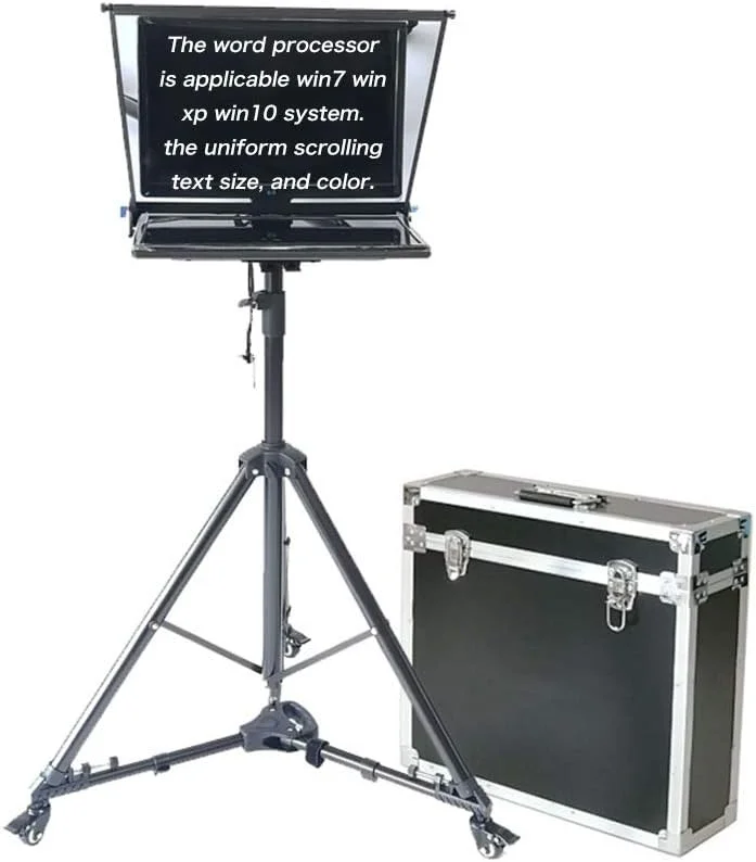 تله پرومپتر بزرگ برای کامپیوتر و لپ تاپ 22 اینچی برای سخنرانی ویدئویی، اخبار، مصاحبه زنده، پرومپتر بزرگ با شیشه بیم اسپلیتر و کیف حمل آلومینیومی، کیت تله پرومپتر قابل حمل تله پرومپتر بزرگ برای کامپیوتر و لپ تاپ 22 اینچی برای سخنرانی ویدئویی، اخبار، مصاحبه زنده، پرومپتر بزرگ با شیشه بیم اسپلیتر و کیف حمل آلومینیومی، کیت تله پرومپتر قابل حمل