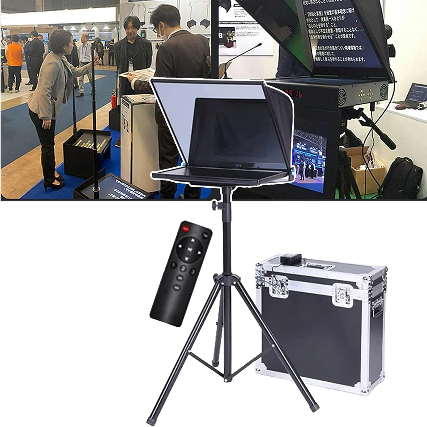 تله پرومتر یکپارچه قابل حمل 20 اینچی، روشهای کنترل متنوع / پشتیبانی از سیستم Xp / Win7 / Win10، با چرخهای گردان / قاب شیشهای قابل تنظیم، برای ساخت ویدیو و پخش زنده در استودیو، تک صفحهای تله پرومتر یکپارچه قابل حمل 20 اینچی، روشهای کنترل متنوع / پشتیبانی از سیستم Xp / Win7 / Win10، با چرخهای گردان / قاب شیشهای قابل تنظیم، برای ساخت ویدیو و پخش زنده در استودیو، تک صفحهای