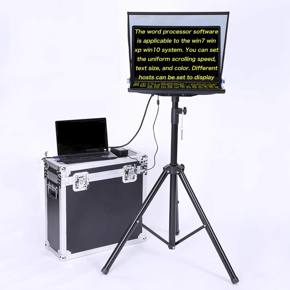 تله پرومپتر بزرگ برای کامپیوتر و لپ تاپ 22 اینچی برای سخنرانی ویدئویی، اخبار، مصاحبه زنده، پرومپتر بزرگ با شیشه بیم اسپلیتر و کیف حمل آلومینیومی، کیت تله پرومپتر قابل حمل تله پرومپتر بزرگ برای کامپیوتر و لپ تاپ 22 اینچی برای سخنرانی ویدئویی، اخبار، مصاحبه زنده، پرومپتر بزرگ با شیشه بیم اسپلیتر و کیف حمل آلومینیومی، کیت تله پرومپتر قابل حمل