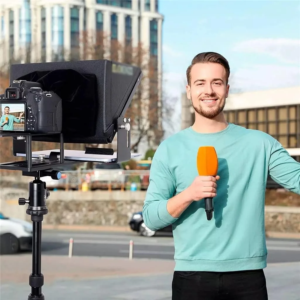 تله پرومتر یونیورسال 16 اینچی برای انواع تبلت/پد، دوربین فیلمبرداری/DSLR، از پیش مونتاژ شده، شیشه تقسیم پرتو 70/30 با کیف حمل (رنگ: مشکی، سایز: 22.5 سانتی متر) (مشکی 22.5 سانتی متر) تله پرومتر یونیورسال 16 اینچی برای انواع تبلت/پد، دوربین فیلمبرداری/DSLR، از پیش مونتاژ شده، شیشه تقسیم پرتو 70/30 با کیف حمل (رنگ: مشکی، سایز: 22.5 سانتی متر) (مشکی 22.5 سانتی متر)