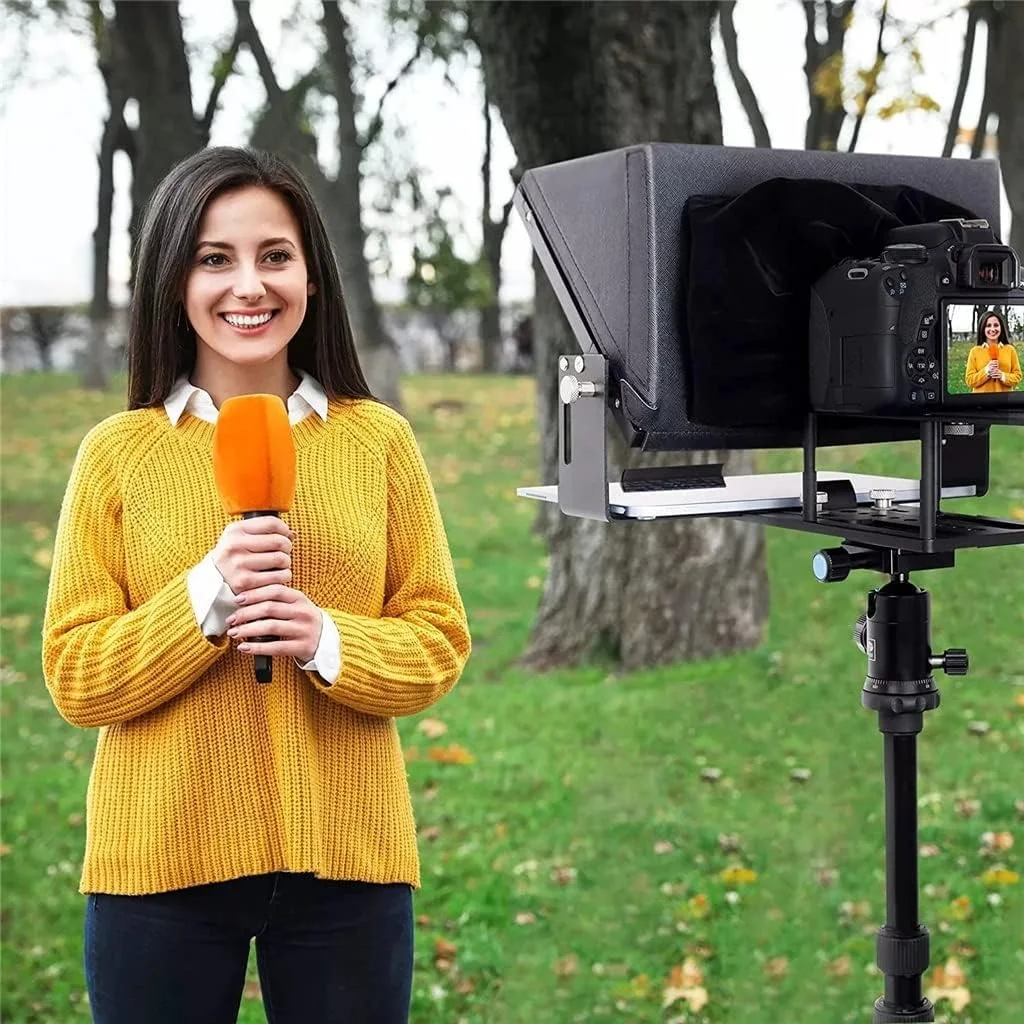 تله پرومتر یونیورسال 16 اینچی برای انواع تبلت/پد، دوربین فیلمبرداری/DSLR، از پیش مونتاژ شده، شیشه تقسیم پرتو 70/30 با کیف حمل (رنگ: مشکی، سایز: 22.5 سانتی متر) (مشکی 22.5 سانتی متر) تله پرومتر یونیورسال 16 اینچی برای انواع تبلت/پد، دوربین فیلمبرداری/DSLR، از پیش مونتاژ شده، شیشه تقسیم پرتو 70/30 با کیف حمل (رنگ: مشکی، سایز: 22.5 سانتی متر) (مشکی 22.5 سانتی متر)