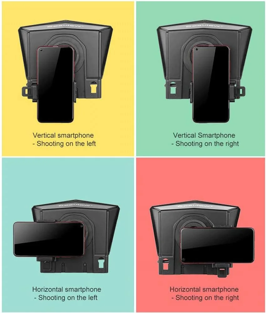 کیت تله پرومپتر قابل حمل Zxqiang T2 با حلقه آداپتور لنز، کنترل از راه دور، برای ضبط ویدیو با دوربین گوشی هوشمند/تبلت/دوربین DSLR (21.3x17.1x9.5cm) کیت تله پرومپتر قابل حمل Zxqiang T2 با حلقه آداپتور لنز، کنترل از راه دور، برای ضبط ویدیو با دوربین گوشی هوشمند/تبلت/دوربین DSLR (21.3x17.1x9.5cm)