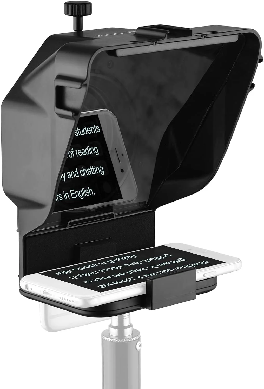 تله پرومتر تلفن هوشمند قابل حمل با آداپتور نگهدارنده تلفن و کنترل از راه دور برای پخش زنده ویدیو، مصاحبه، ارائه و سخنرانی تله پرومتر تلفن هوشمند قابل حمل با آداپتور نگهدارنده تلفن و کنترل از راه دور برای پخش زنده ویدیو، مصاحبه، ارائه و سخنرانی