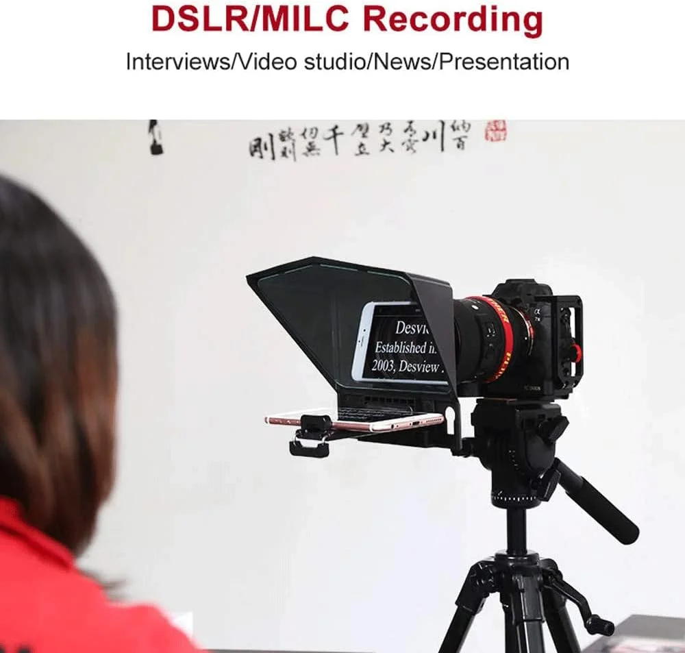 کیت تله پرومپتر قابل حمل Zxqiang T2 با حلقه آداپتور لنز، کنترل از راه دور، برای ضبط ویدیو با دوربین گوشی هوشمند/تبلت/دوربین DSLR (21.3x17.1x9.5cm) کیت تله پرومپتر قابل حمل Zxqiang T2 با حلقه آداپتور لنز، کنترل از راه دور، برای ضبط ویدیو با دوربین گوشی هوشمند/تبلت/دوربین DSLR (21.3x17.1x9.5cm)