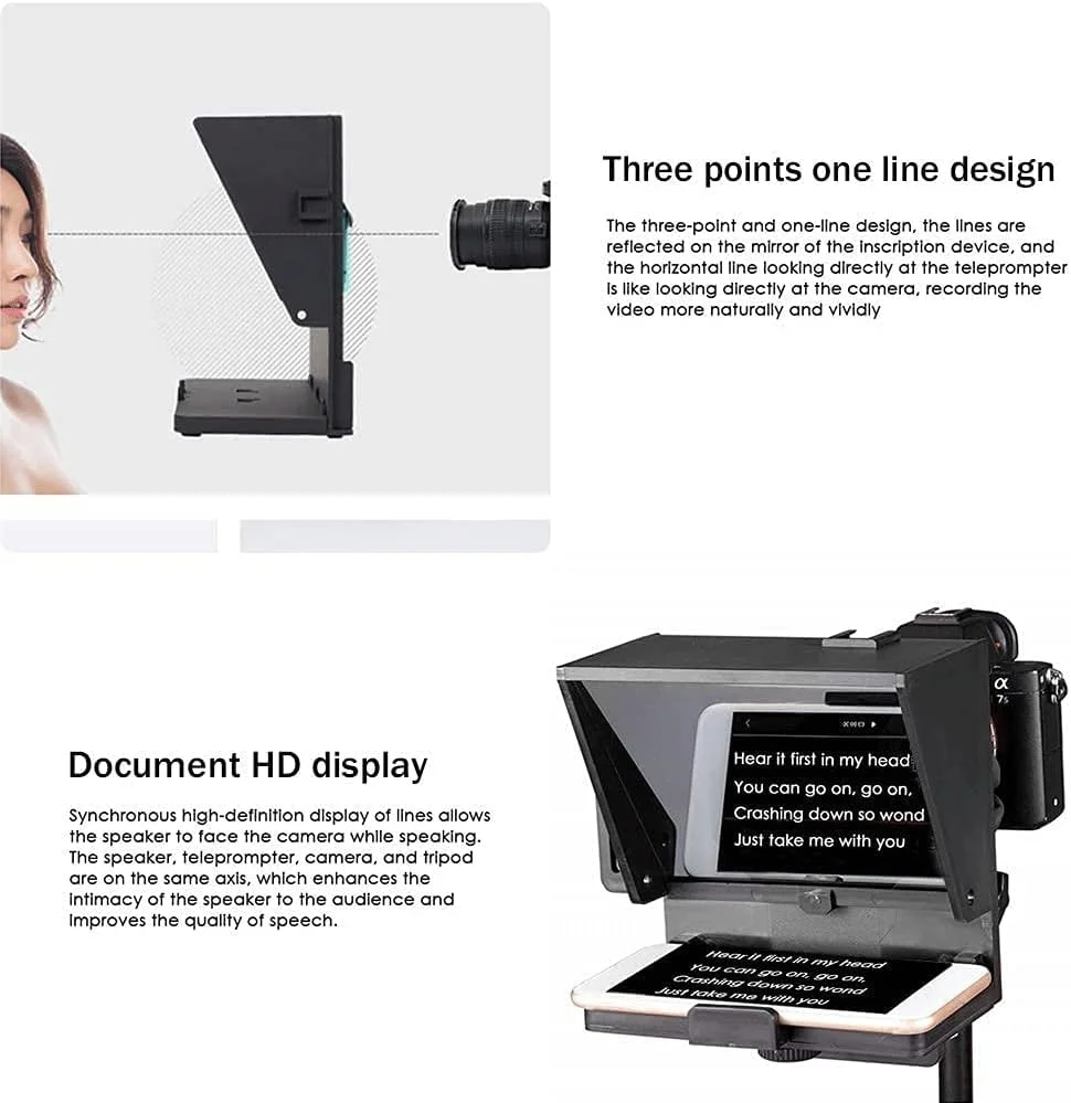 مینی تله پرامپتر قابل حمل با کنترل از راه دور، مینی چراغ LED فیلمبرداری، میکروفون شات گان برای ضبط ویدیو با دوربین گوشی هوشمند، مصاحبه پخش زنده سخنرانی مینی تله پرامپتر قابل حمل با کنترل از راه دور، مینی چراغ LED فیلمبرداری، میکروفون شات گان برای ضبط ویدیو با دوربین گوشی هوشمند، مصاحبه پخش زنده سخنرانی