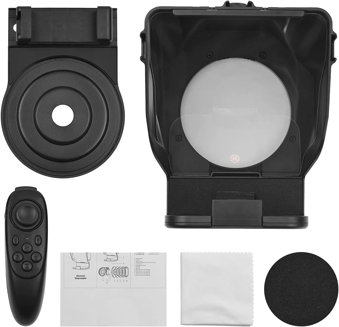 تله پرومتر تلفن هوشمند قابل حمل با آداپتور نگهدارنده تلفن و کنترل از راه دور برای پخش زنده ویدیو، مصاحبه، ارائه و سخنرانی تله پرومتر تلفن هوشمند قابل حمل با آداپتور نگهدارنده تلفن و کنترل از راه دور برای پخش زنده ویدیو، مصاحبه، ارائه و سخنرانی