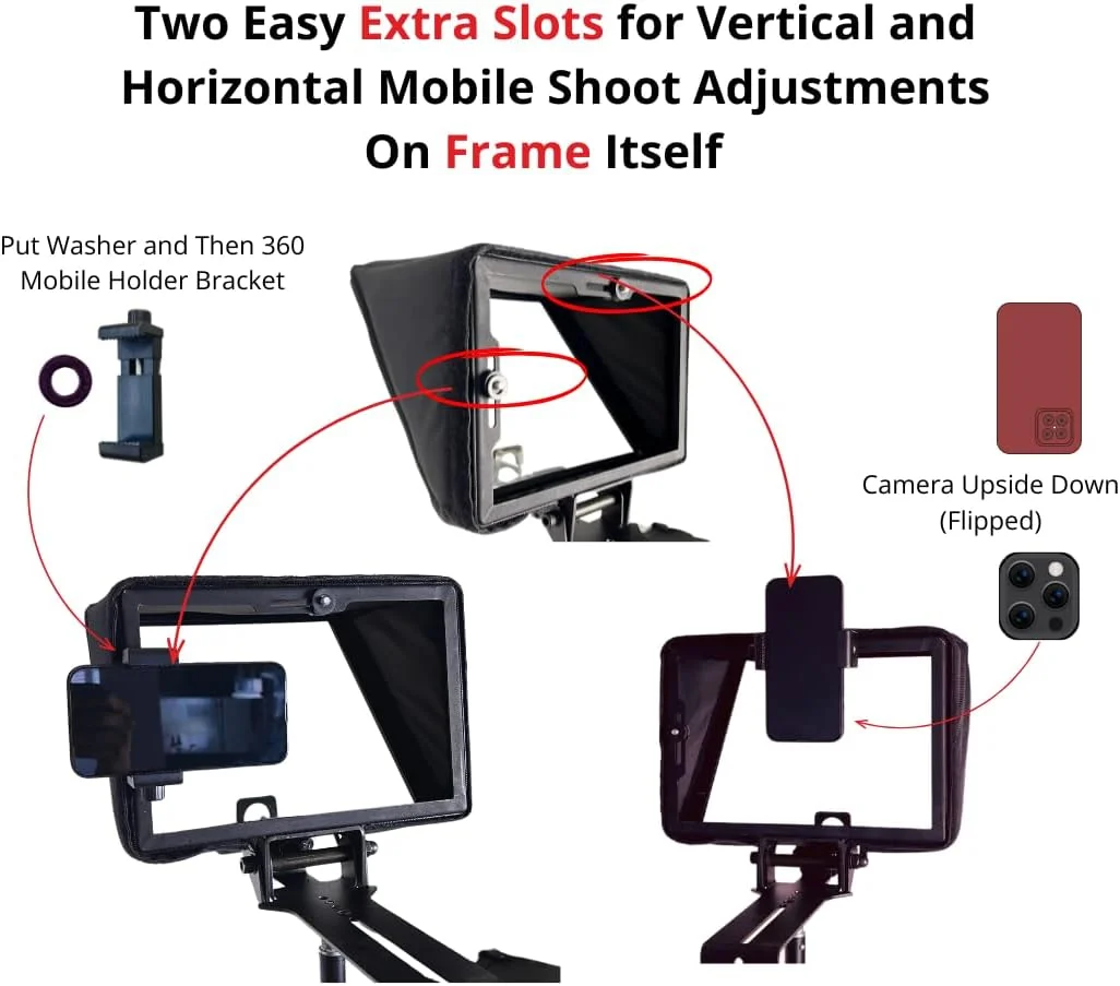 تله پرومتر Proshot V3 برای آیفون، آیپد، تلفن هوشمند، دوربین DSRL با کنترل از راه دور | نرم افزار و آموزش ضبط ویدئو حرفه ای | بدنه فلزی | کیف حمل | مونتاژ آسان | فیلم سازی تله پرومتر Proshot V3 برای آیفون، آیپد، تلفن هوشمند، دوربین DSRL با کنترل از راه دور | نرم افزار و آموزش ضبط ویدئو حرفه ای | بدنه فلزی | کیف حمل | مونتاژ آسان | فیلم سازی