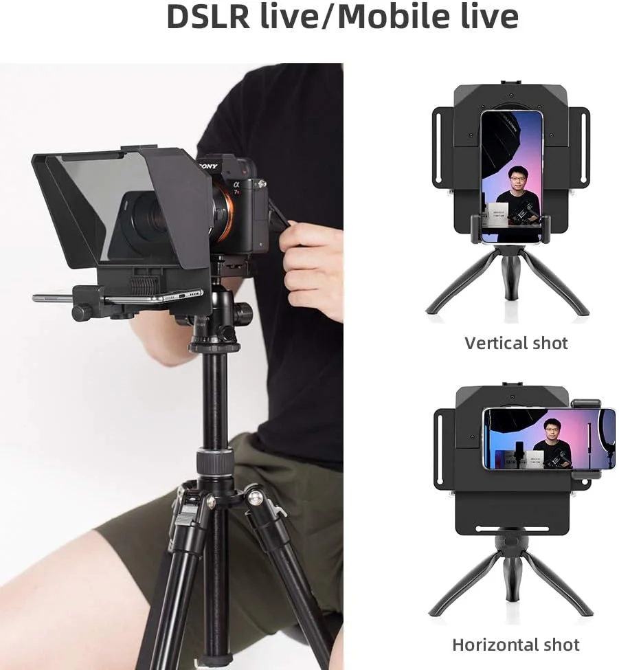 دستگاه تله پرومتر AMBITFUL برای موبایل، دوربین DSLR، دستگاه نوشتن، قابل حمل، کوچک، مصاحبه ویدیویی، فیلمبرداری در فضای باز، تله پرومتر زنده سلبریتی آنلاین دستگاه تله پرومتر AMBITFUL برای موبایل، دوربین DSLR، دستگاه نوشتن، قابل حمل، کوچک، مصاحبه ویدیویی، فیلمبرداری در فضای باز، تله پرومتر زنده سلبریتی آنلاین