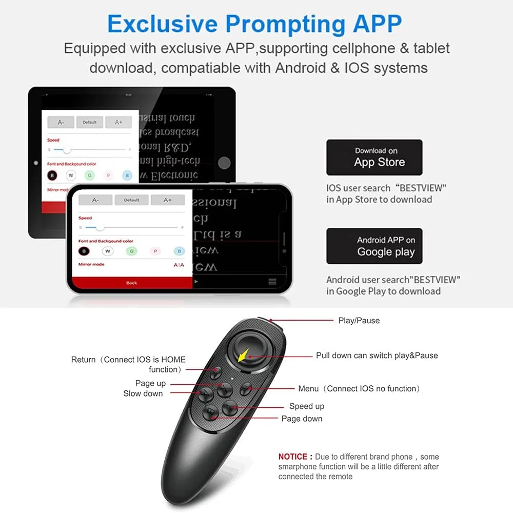 تله پرامپتر پخش Desview T3 برای تبلت 11 اینچی، تلفن های همراه، پرامپتر مصاحبه در فضای باز، سخنرانی، DSLR، تبلت خوان و پشتیبانی از لنزهای زاویه باز، ساده، کوچکتر و قابل حمل تله پرامپتر پخش Desview T3 برای تبلت 11 اینچی، تلفن های همراه، پرامپتر مصاحبه در فضای باز، سخنرانی، DSLR، تبلت خوان و پشتیبانی از لنزهای زاویه باز، ساده، کوچکتر و قابل حمل