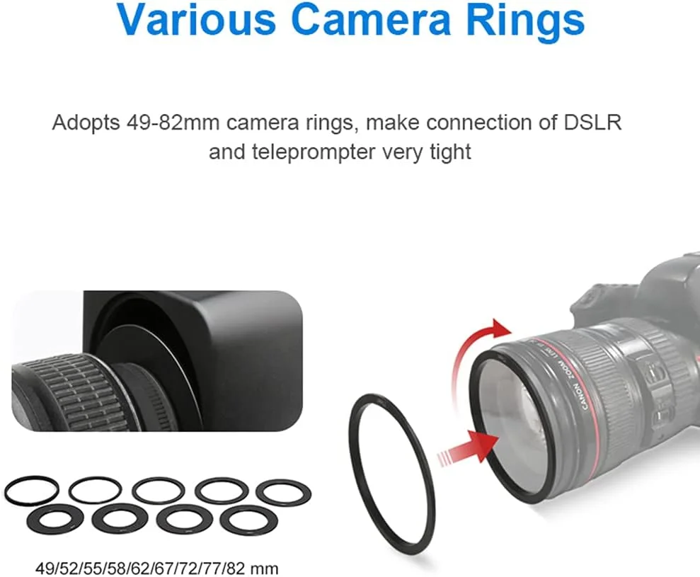 تله پرامپتر پخش Desview T3 برای تبلت 11 اینچی، تلفن های همراه، پرامپتر مصاحبه در فضای باز، سخنرانی، DSLR، تبلت خوان و پشتیبانی از لنزهای زاویه باز، ساده، کوچکتر و قابل حمل تله پرامپتر پخش Desview T3 برای تبلت 11 اینچی، تلفن های همراه، پرامپتر مصاحبه در فضای باز، سخنرانی، DSLR، تبلت خوان و پشتیبانی از لنزهای زاویه باز، ساده، کوچکتر و قابل حمل