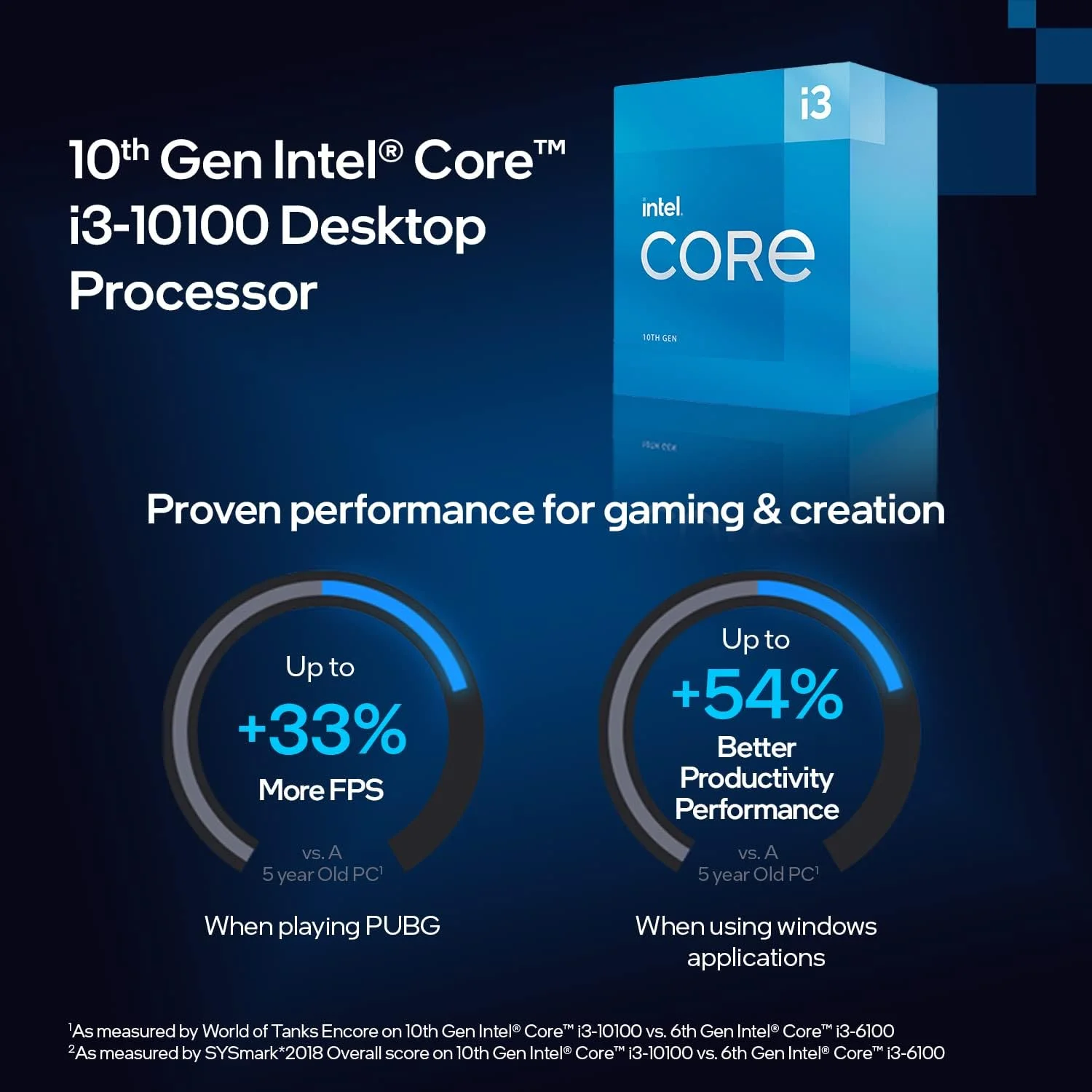 پردازنده اینتل Core i3-10100 (فرکانس پایه 3.60 گیگاهرتز; سوکت LGA1200; توان مصرفی 65 وات) نسخه جعبه پردازنده اینتل Core i3-10100 (فرکانس پایه 3.60 گیگاهرتز; سوکت LGA1200; توان مصرفی 65 وات) نسخه جعبه