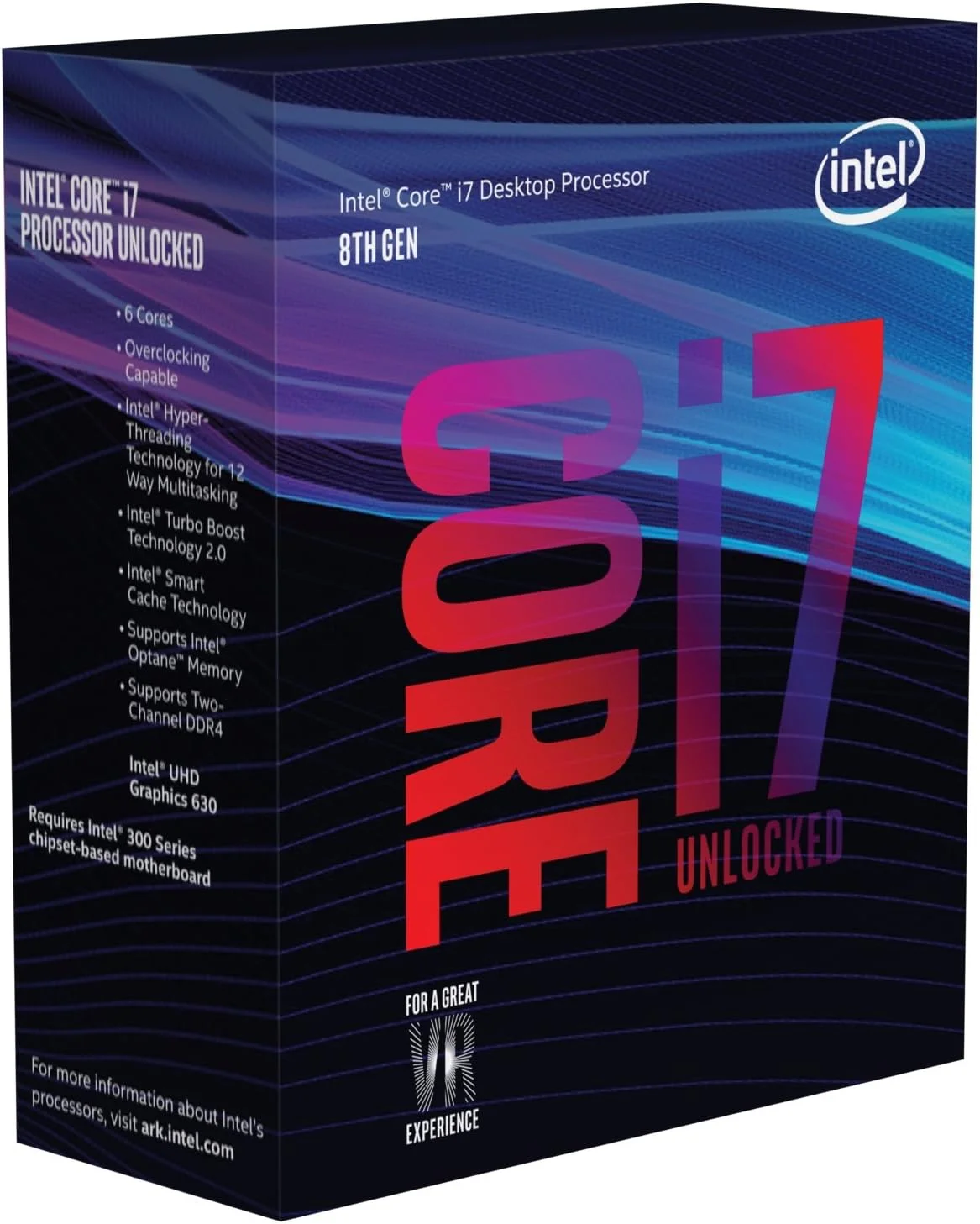 پردازنده دسکتاپ اینتل Core i7-8700K Coffee Lake نسل هشتم 6 هسته ای 3.7 گیگاهرتز LGA1151 Intel UHD Graphics 630 | BX80684I78700K