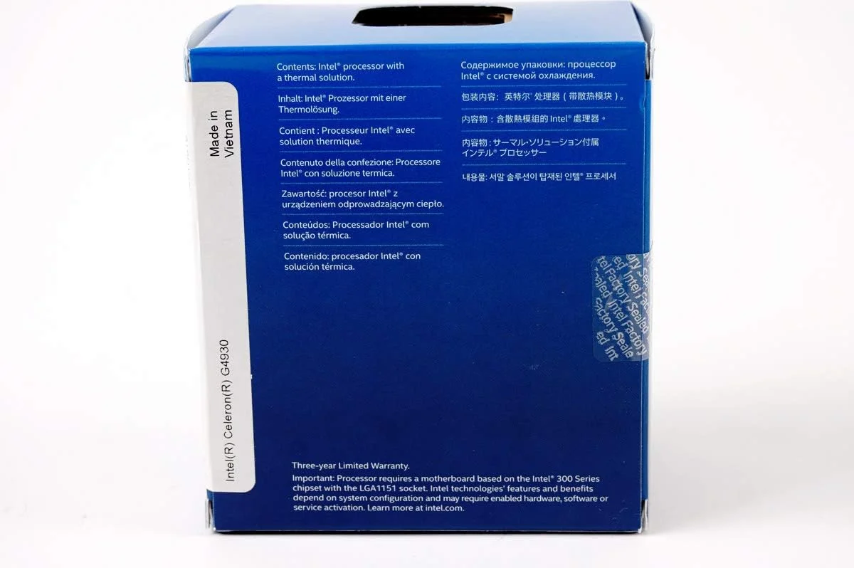 پردازنده دسکتاپ اینتل سلرون G4930، 2 هسته، 3.2 گیگاهرتز، LGA1151، سری 300، 54 وات پردازنده دسکتاپ اینتل سلرون G4930، 2 هسته، 3.2 گیگاهرتز، LGA1151، سری 300، 54 وات