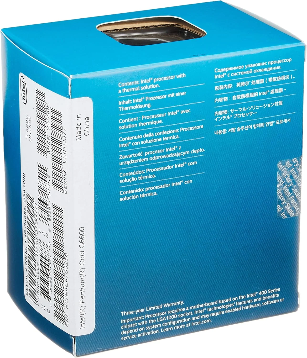 پردازنده دسکتاپ اینتل® پنتیوم گلد G-6600، 2 هسته، 4.2 گیگاهرتز، LGA1200 (چیپست سری 400 اینتل®)، 58 وات