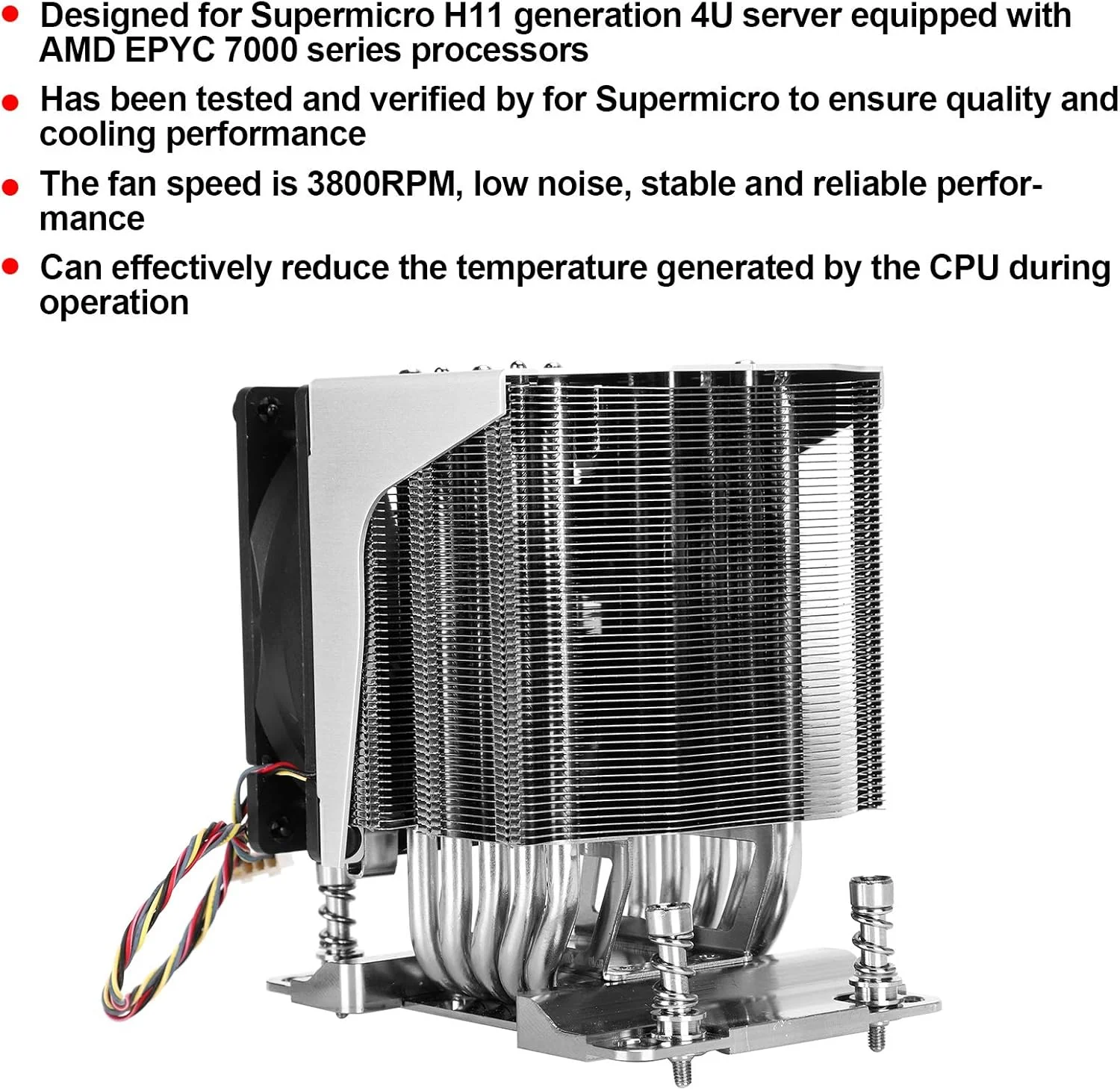 خنک کننده پردازنده، فن هوای پردازنده 3800 دور در دقیقه P0064AP4 هیت سینک پردازنده سری 7000 برای سرورها و ایستگاه های کاری Supermicro H11 نسل 4U خنک کننده پردازنده، فن هوای پردازنده 3800 دور در دقیقه P0064AP4 هیت سینک پردازنده سری 7000 برای سرورها و ایستگاه های کاری Supermicro H11 نسل 4U