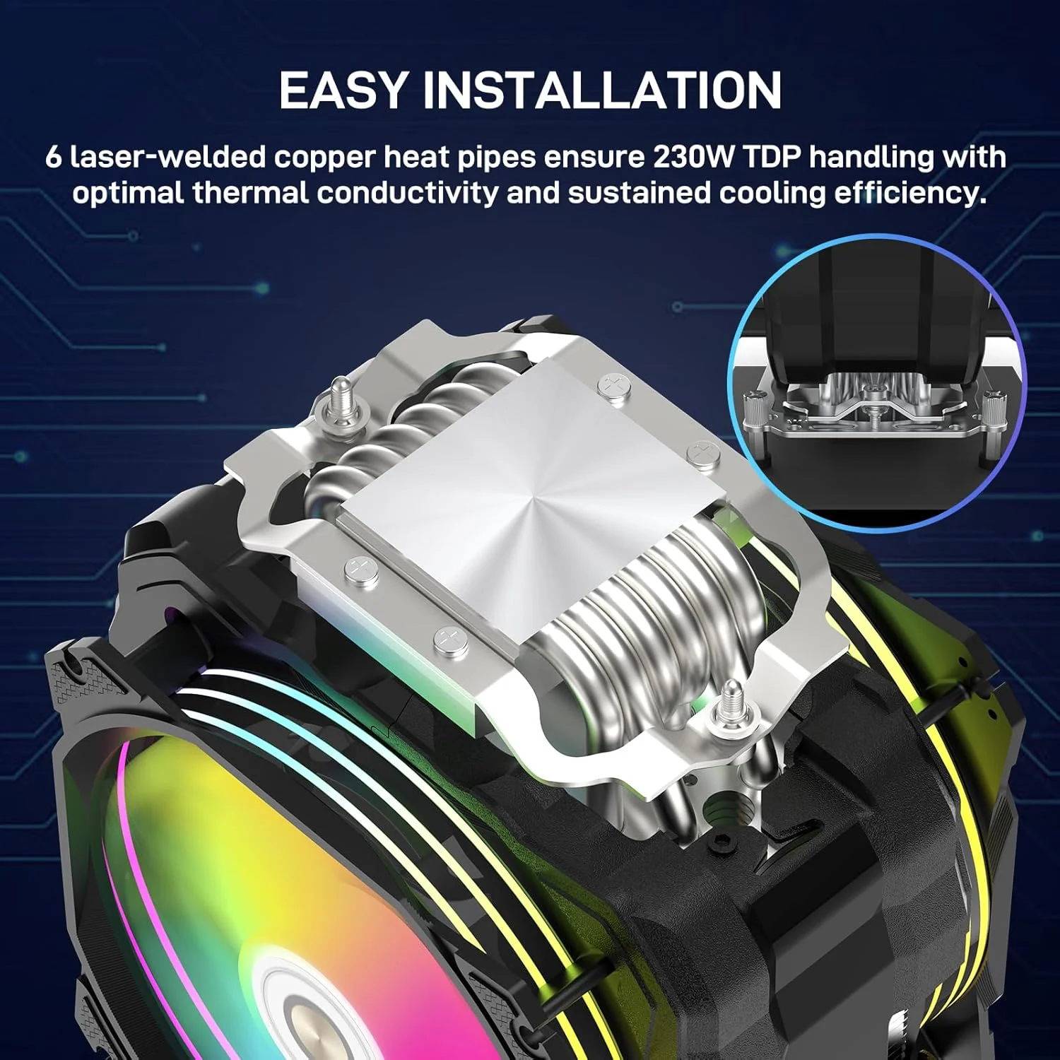 خنک کننده پردازنده بادی ALSEYE M120D Plus با نمایشگر دما، دارای دو فن ARGB و PWM 120 میلی متری سری Max، سازگار با Intel LGA1700 /1200 /115X /2011/2066 /1366 و AMD AM4/AM5 (مشکی)