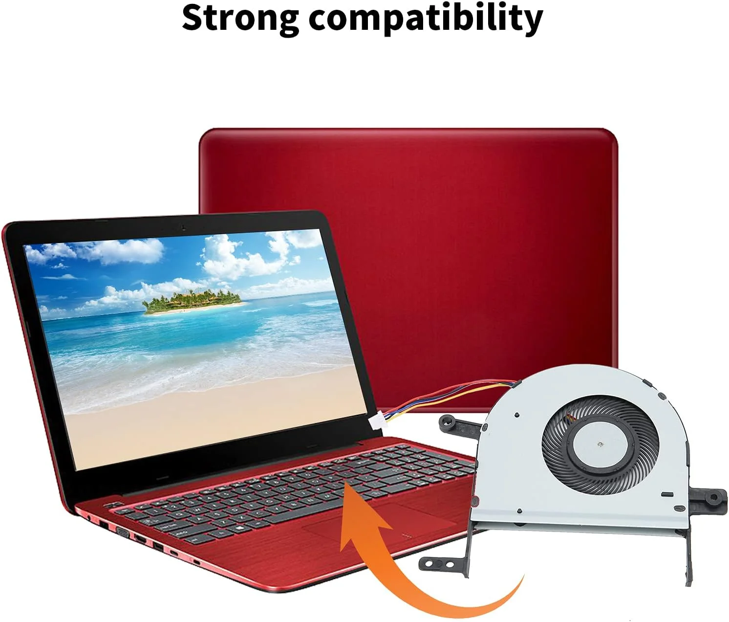 فن خنک کننده پردازنده لپ تاپ Annadue برای ایسوس S510U / X510U / S510UA / F510U، کانکتور 4 پین، رادیاتور بی صدا با اتلاف حرارت قوی برای ایسوس (شماره FJPP)