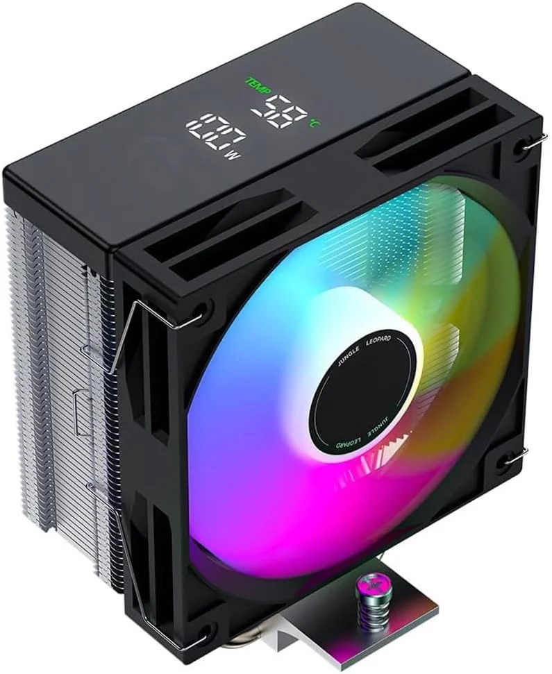 خنک کننده پردازنده دیجیتال، فن 120 میلی‌متری RGB با 4 لوله حرارتی تماسی مستقیم، همگام‌سازی نورپردازی ARGB برای AM5/AM4 و LGA 1700، خنک کننده بادی ممتاز برای ساخت PC و سیستم‌های گیمینگ